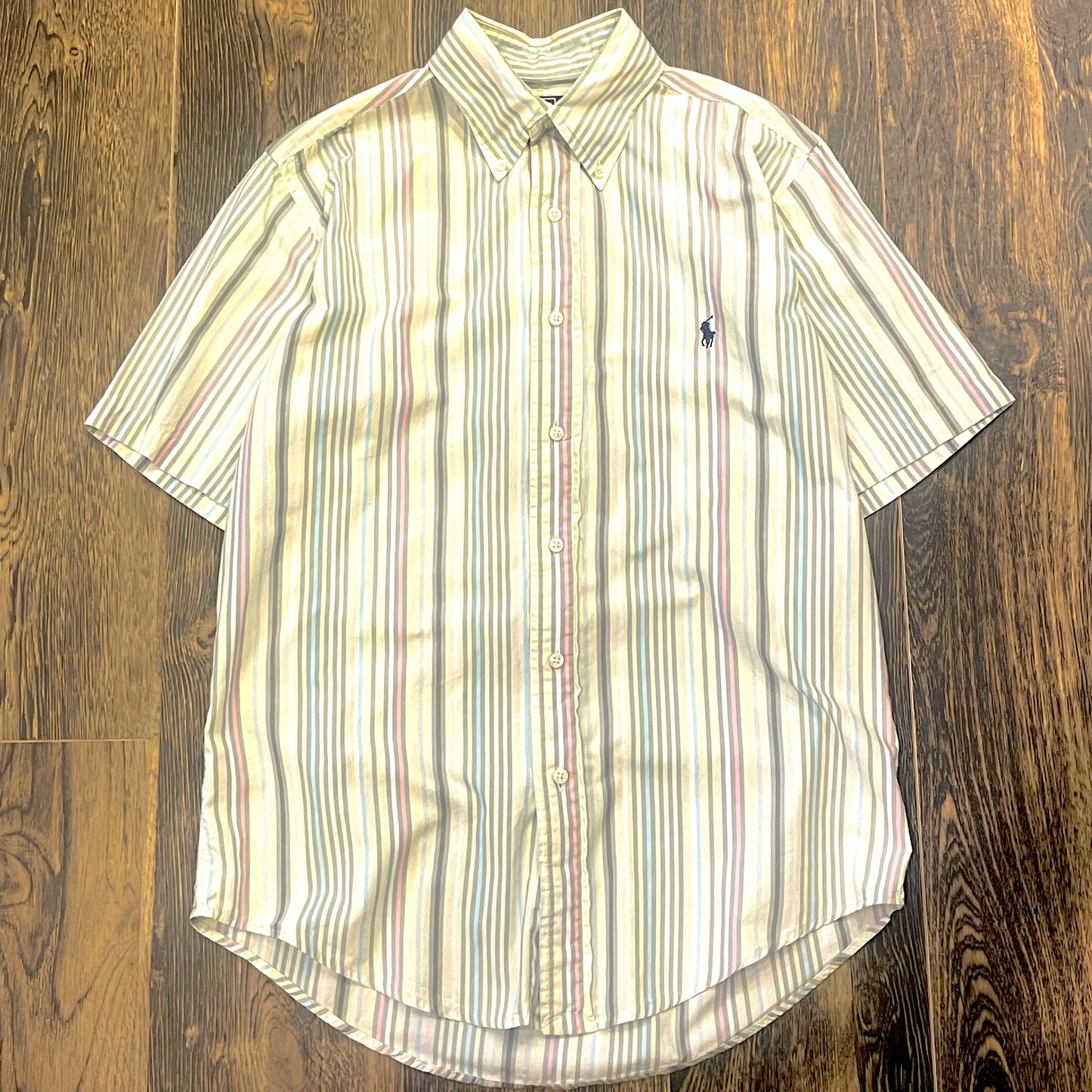 ”Polo by Ralph Lauren" 90's〜 short sleeve stripe shirt S表記