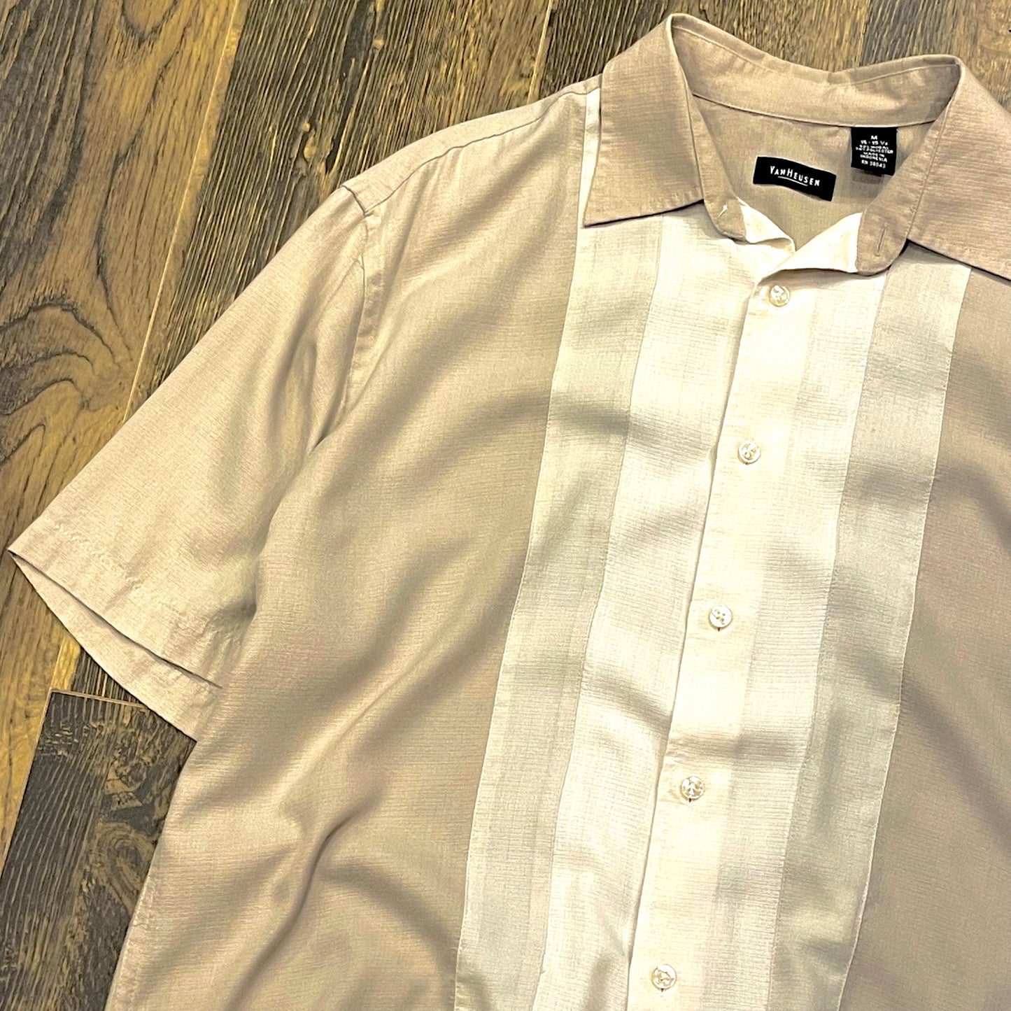 ”VAN HEUSEN” short sleeve shirt M表記 短丈remake