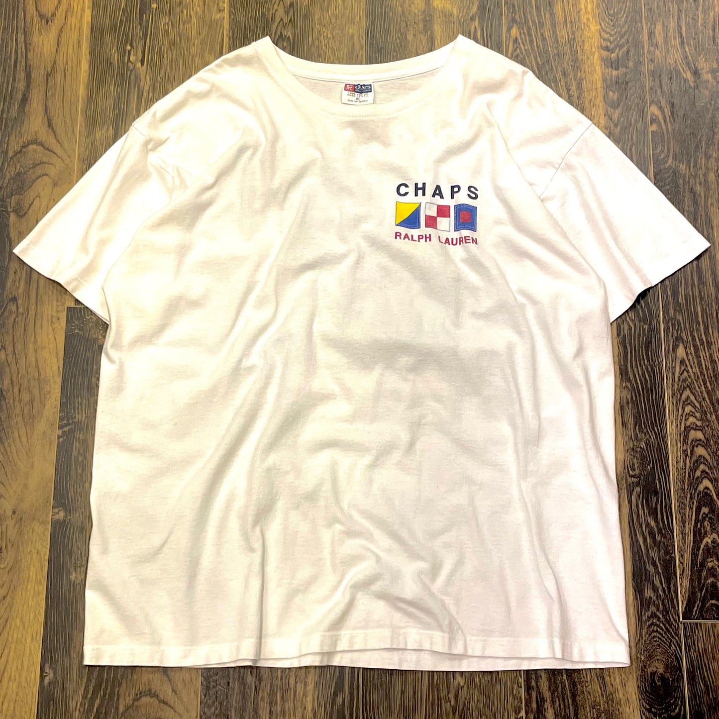 ”CHAPS RALPH LAUREN” 90’s〜 print−T XL表記 made in USA