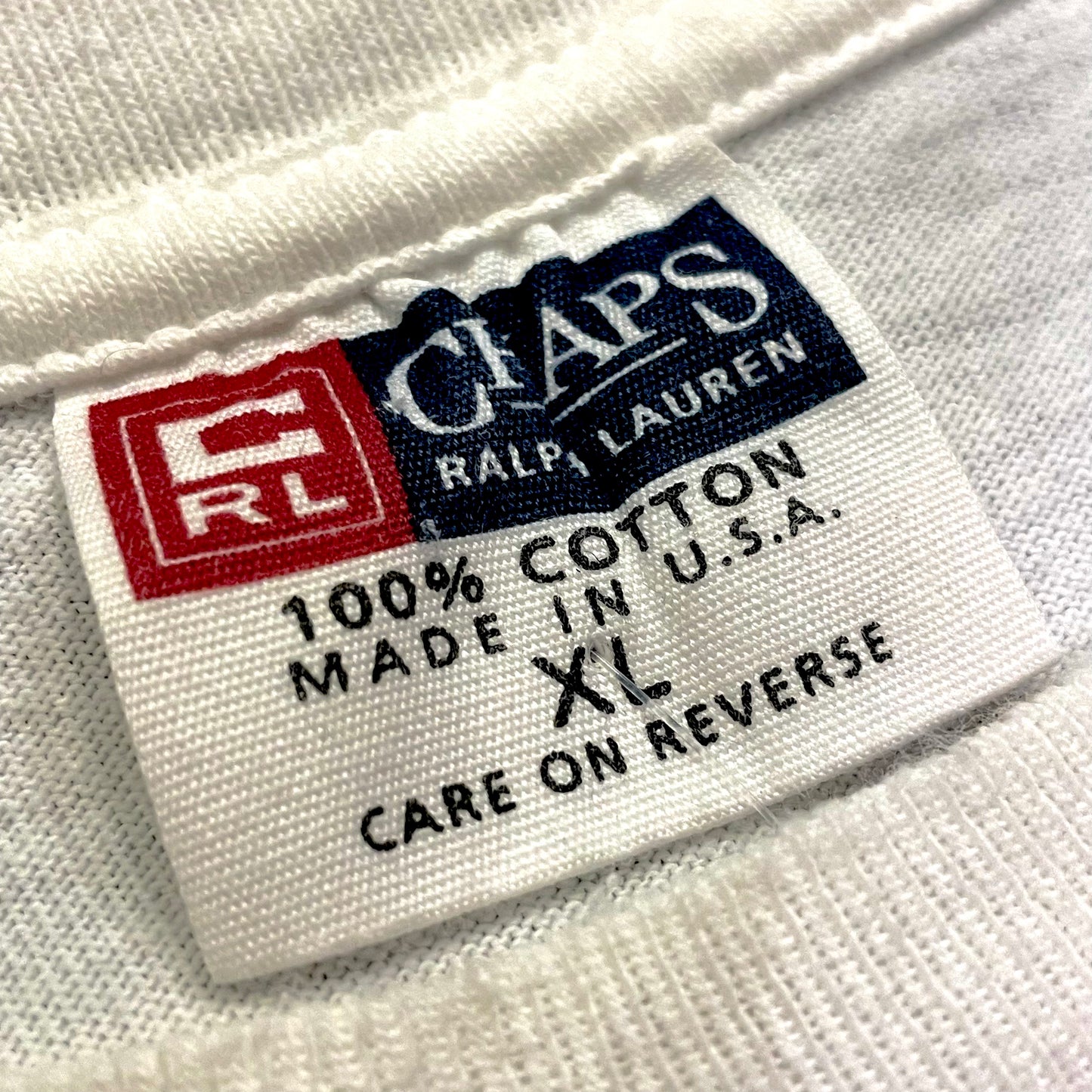 ”CHAPS RALPH LAUREN” 90’s〜 print−T XL表記 made in USA