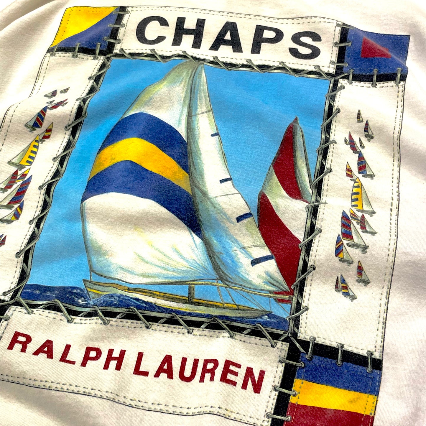 ”CHAPS RALPH LAUREN” 90’s〜 print−T XL表記 made in USA