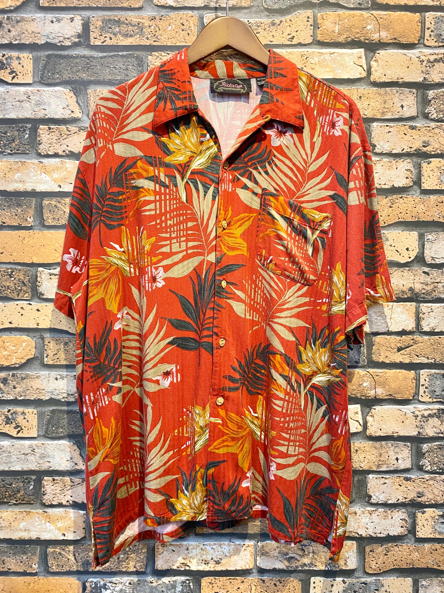Rick's Cafe rayon Aloha shirt 90's~00's