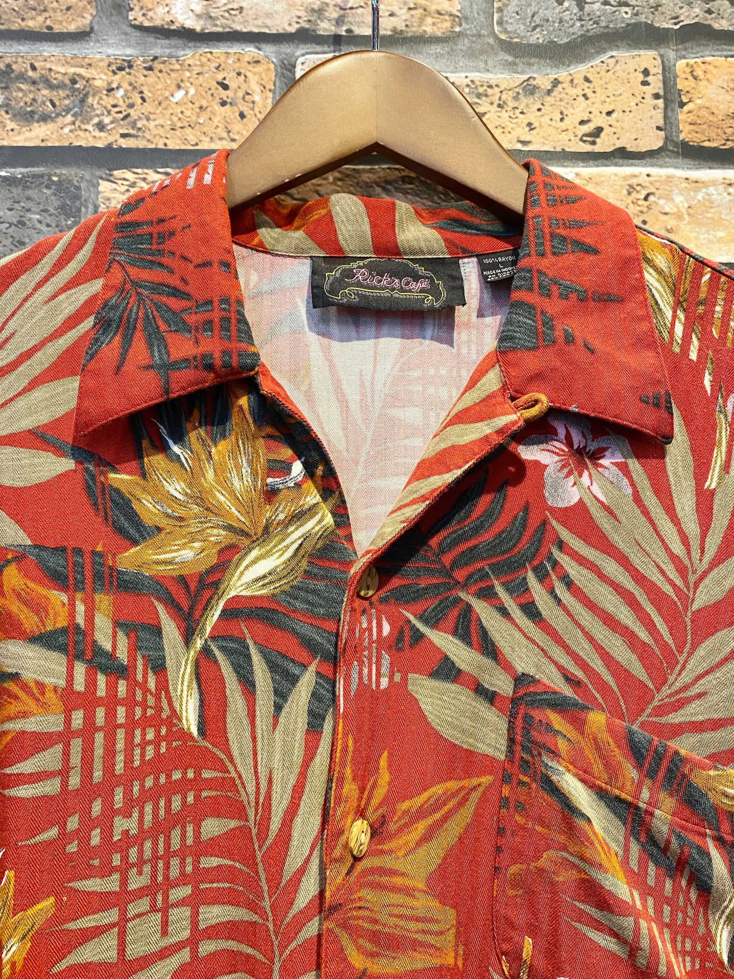 Rick's Cafe rayon Aloha shirt 90's~00's