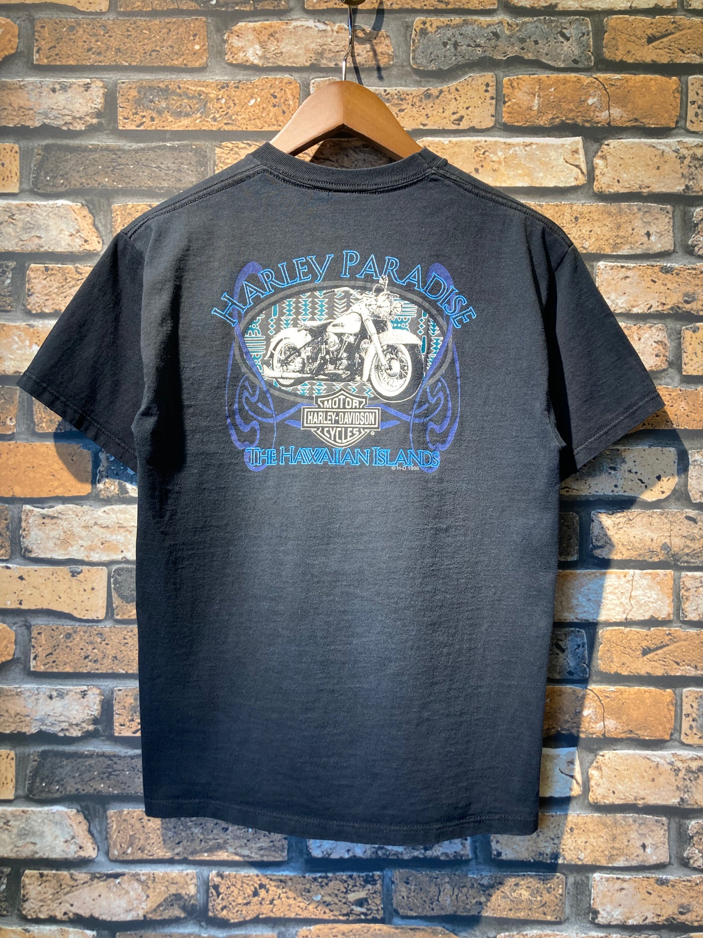 HARLEY-DAVIDSON print-T 90's~ made in USA