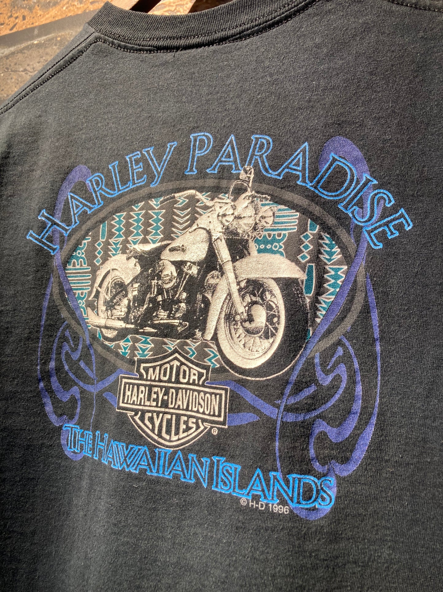 HARLEY-DAVIDSON print-T 90's~ made in USA
