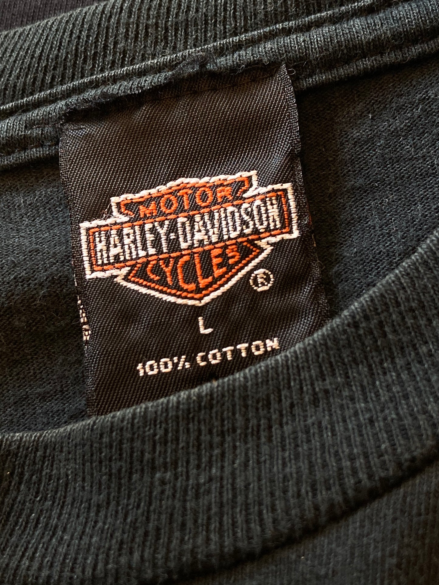 HARLEY-DAVIDSON print-T 90's~ made in USA