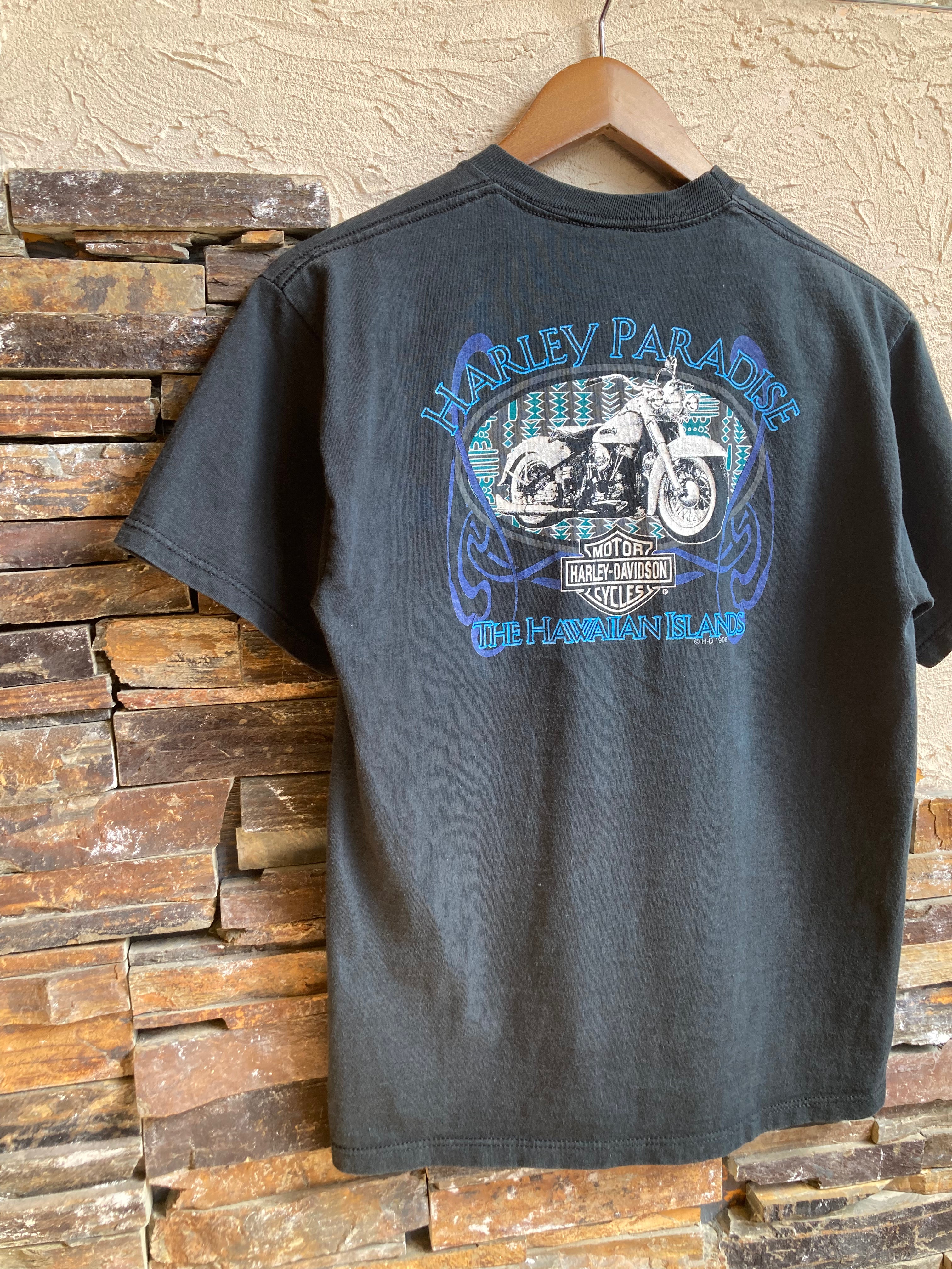 HARLEY-DAVIDSON print-T 90's~ made in USA