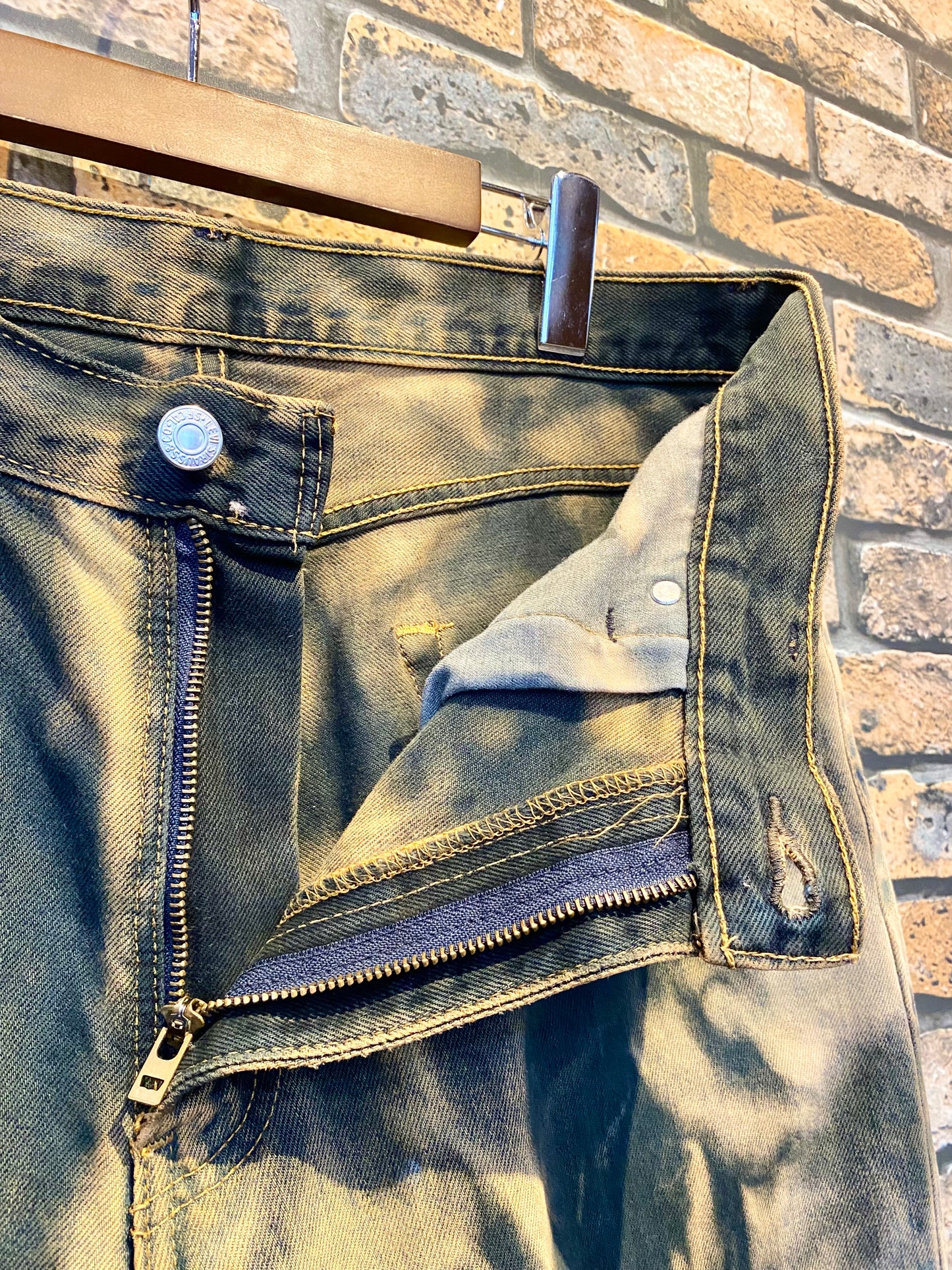 over dye denim shorts "beige" W35inch