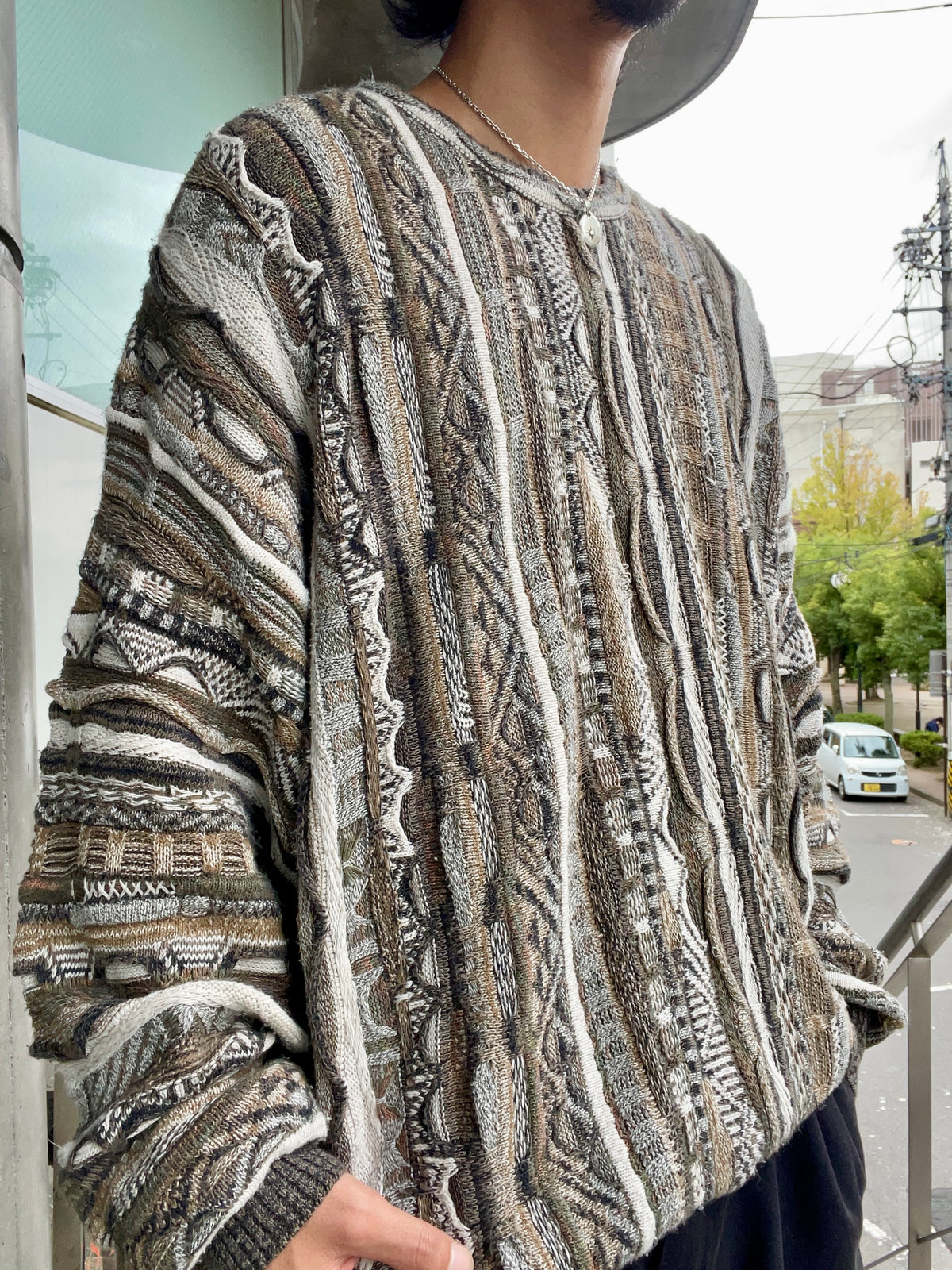 CROFT & BARROW 3D knit pullover 90's~00's