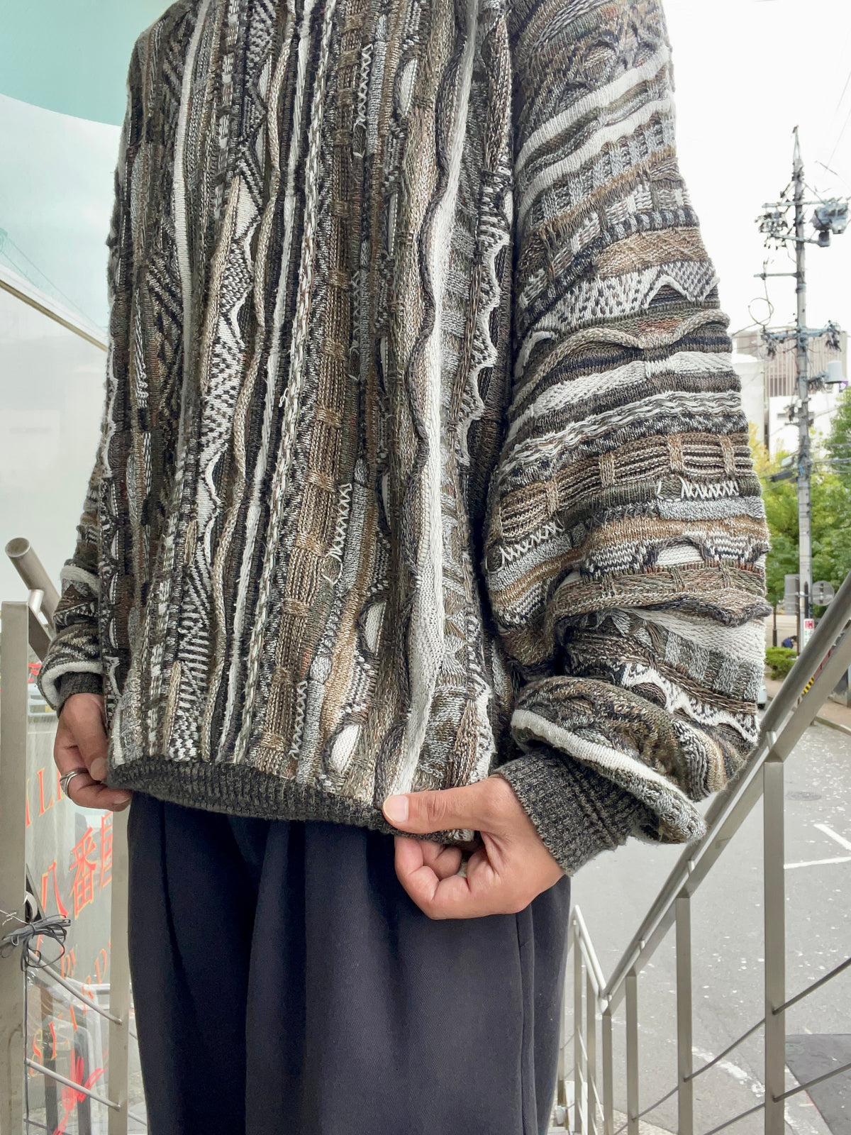 CROFT & BARROW 3D knit pullover 90's~00's