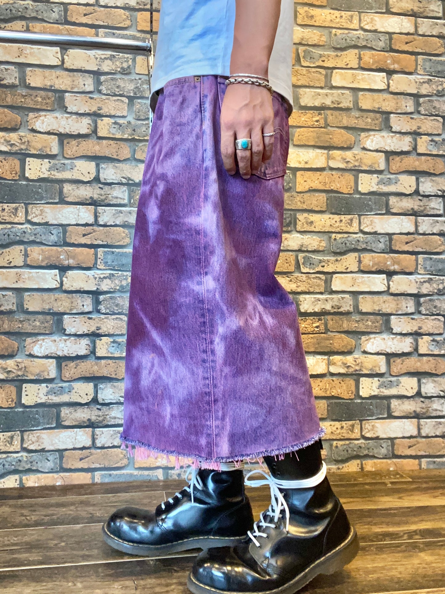 over dye denim shorts W36inch