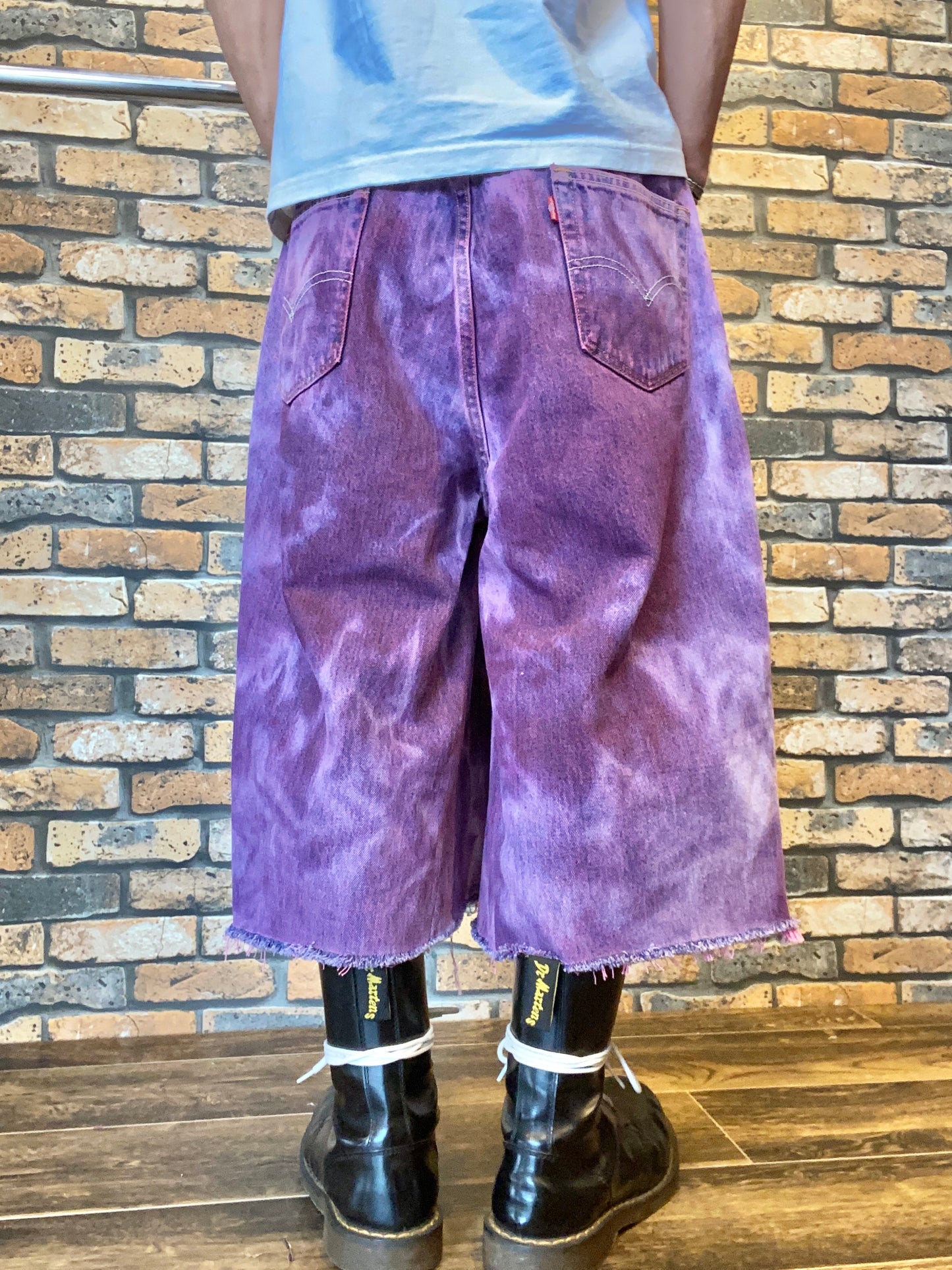 over dye denim shorts W36inch