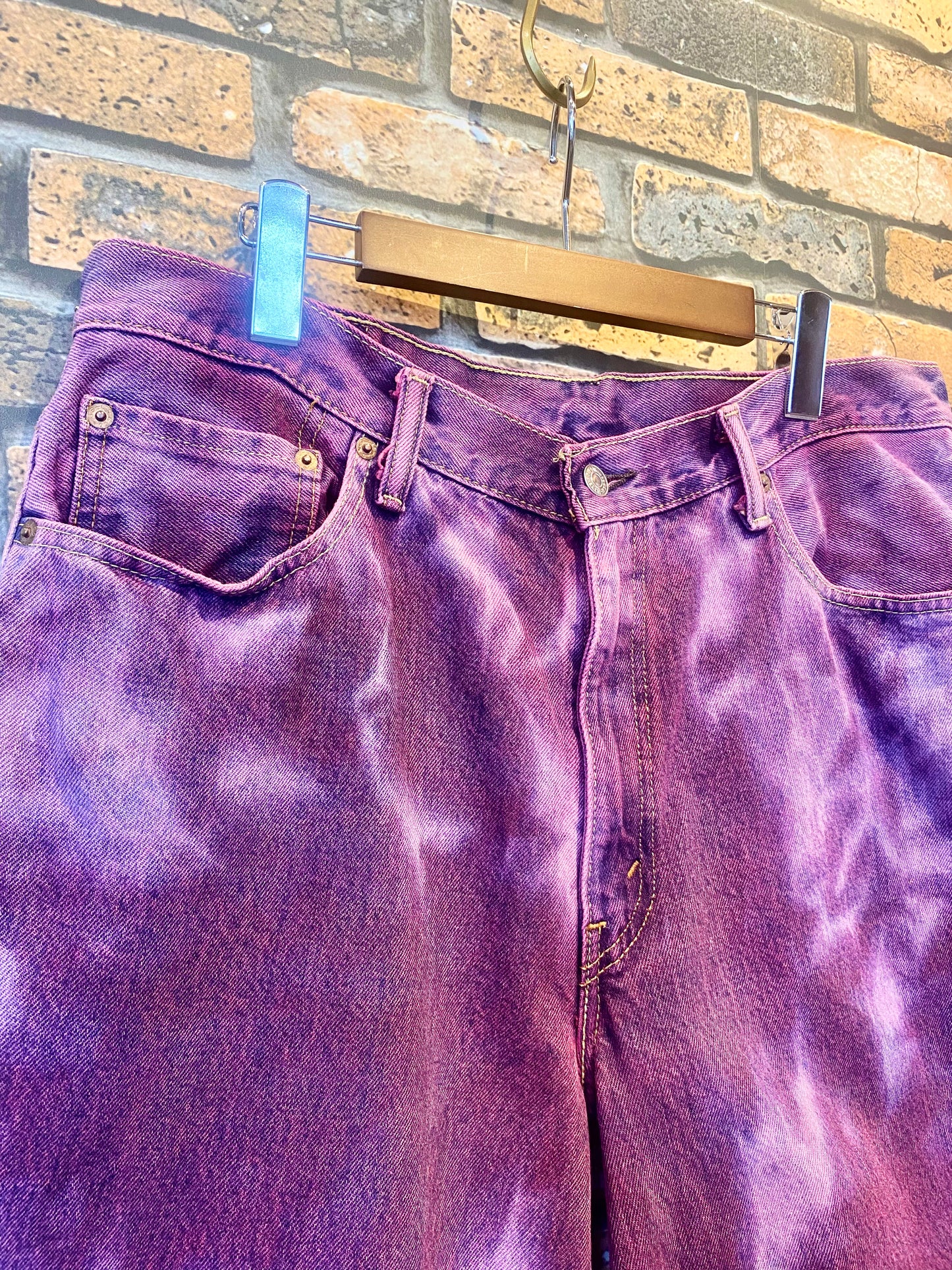over dye denim shorts W36inch