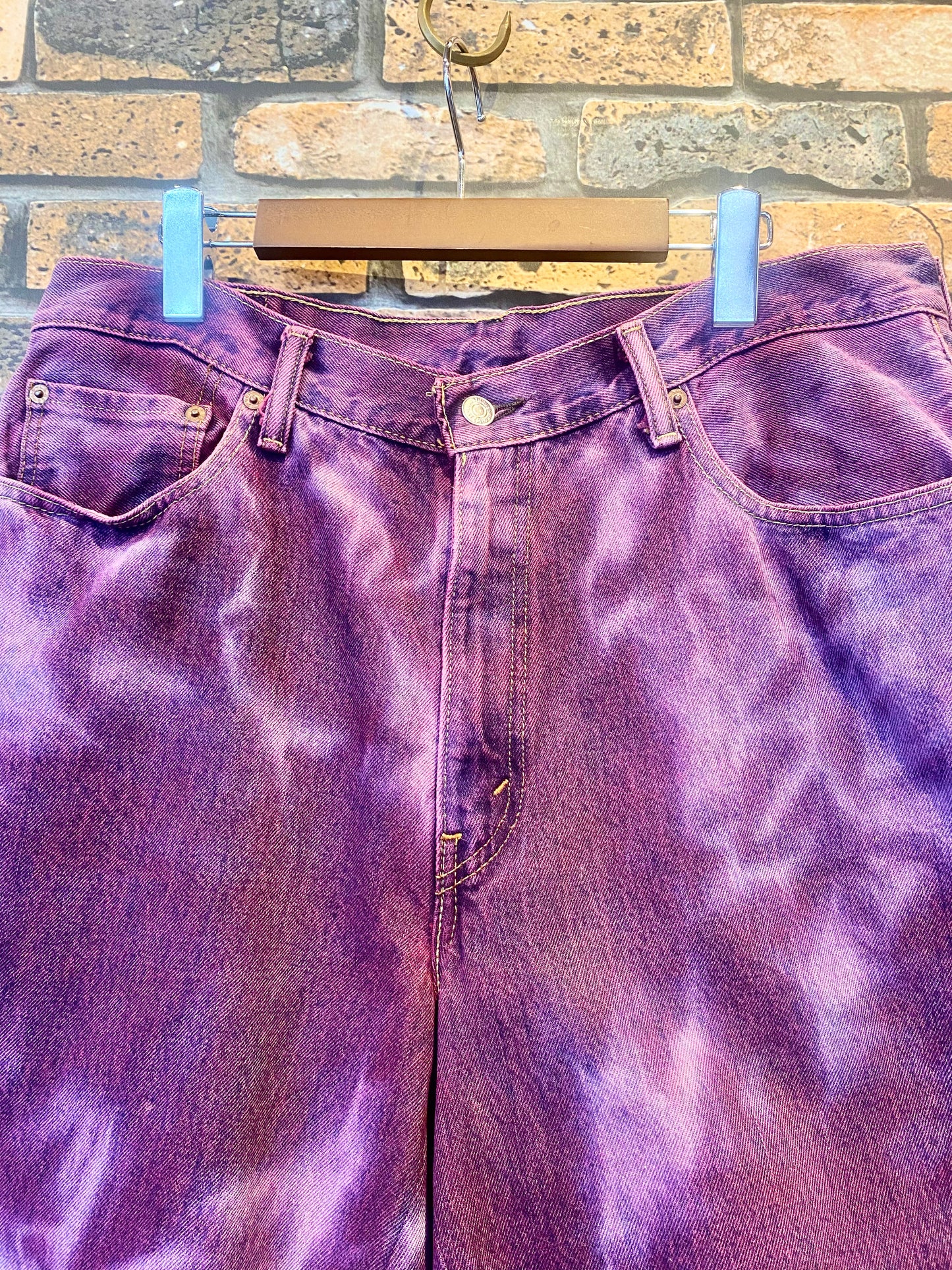 over dye denim shorts W36inch