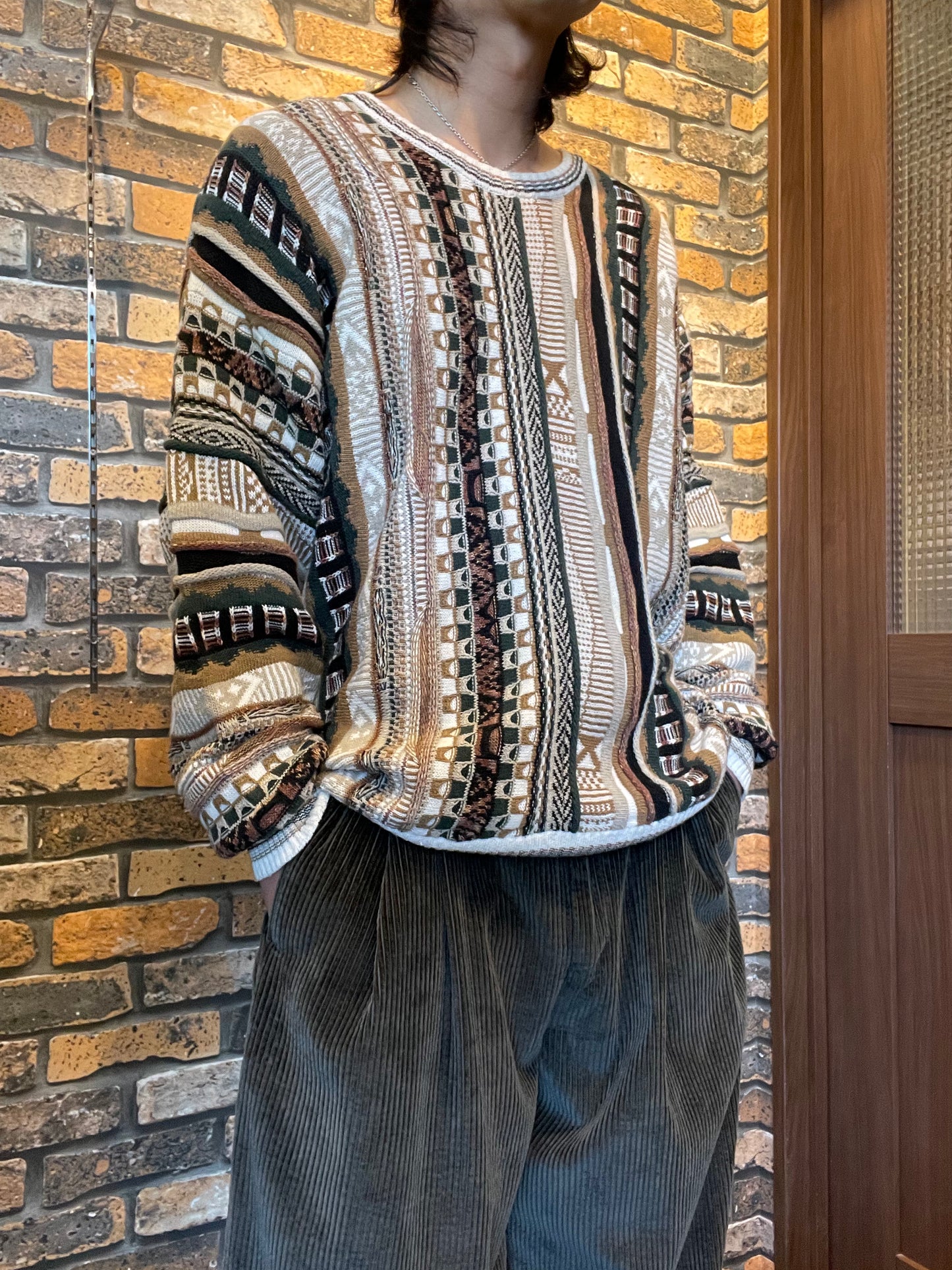 CROFT & BARROW 3D knit pullover 90's~