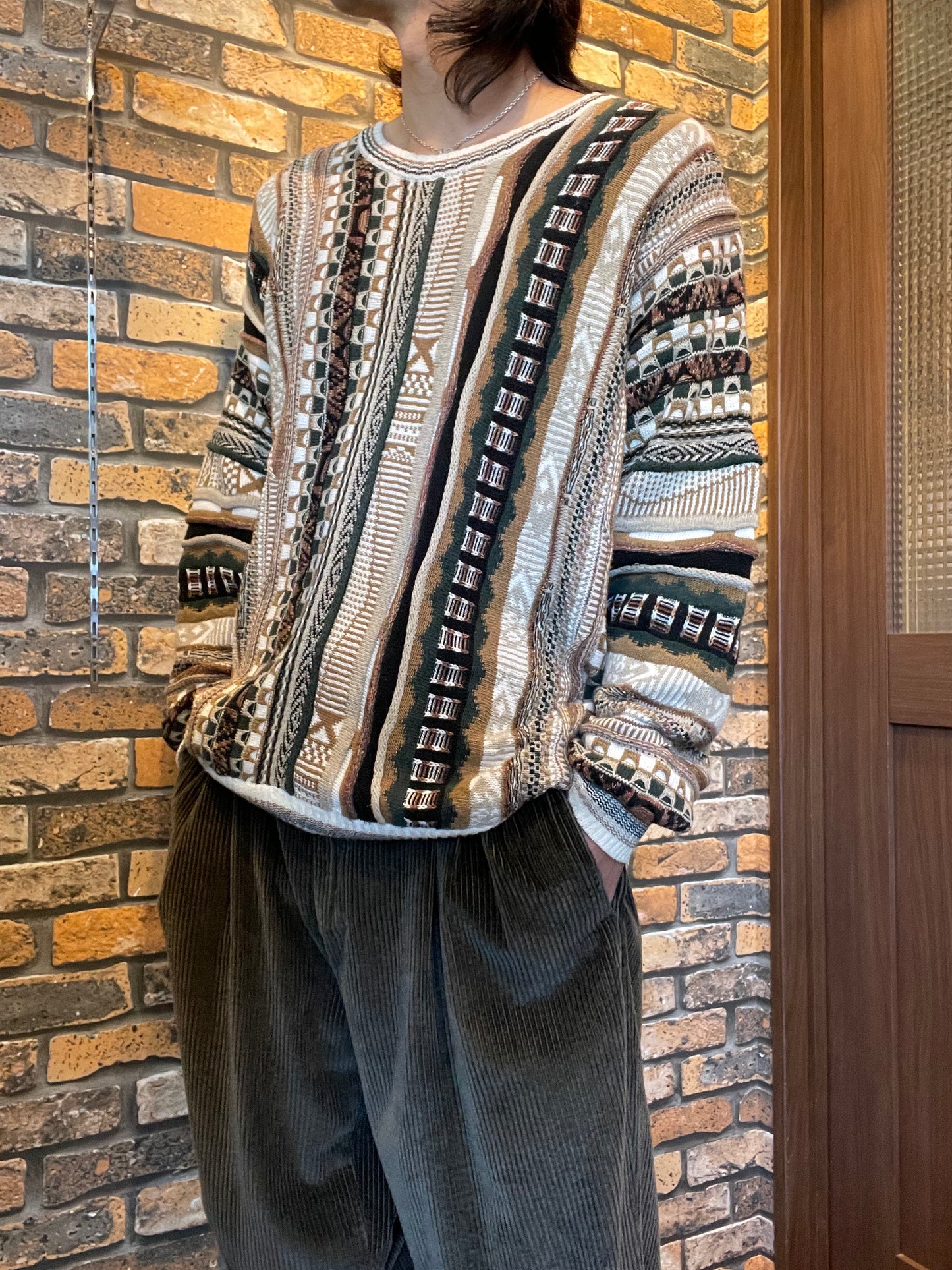 CROFT & BARROW 3D knit pullover 90's~