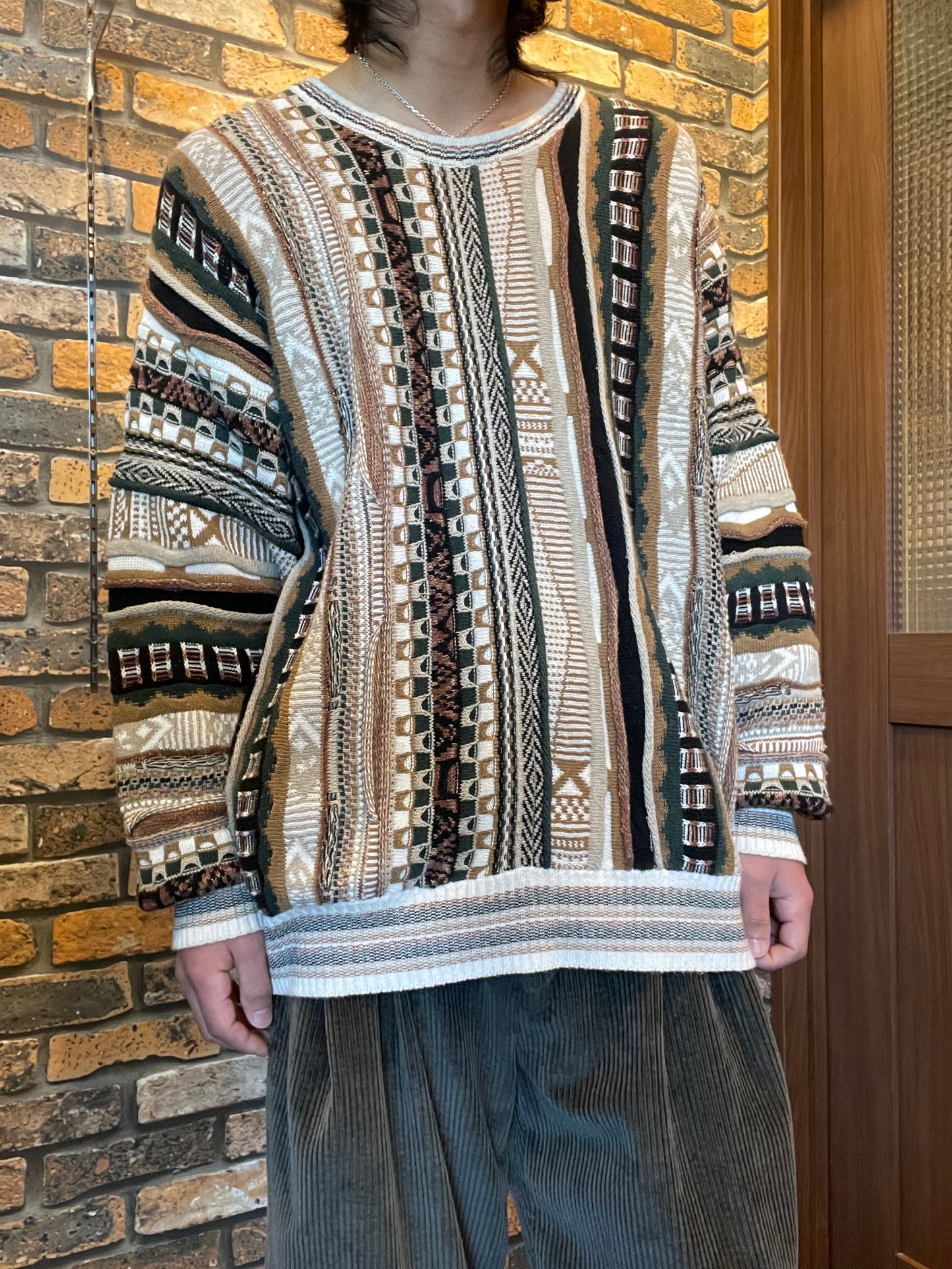 CROFT & BARROW 3D knit pullover 90's~