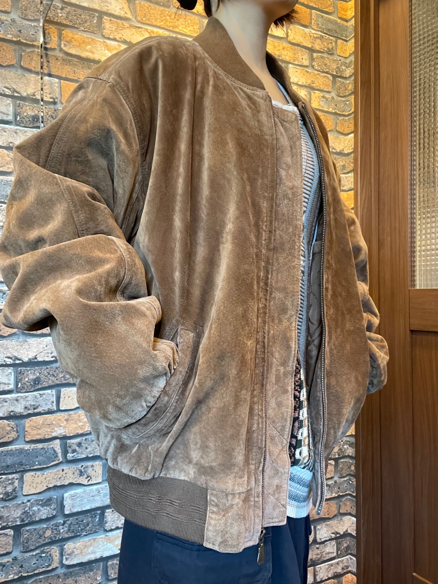 ROUNDTREE & YORKE  Leather bomber jacket 90's~