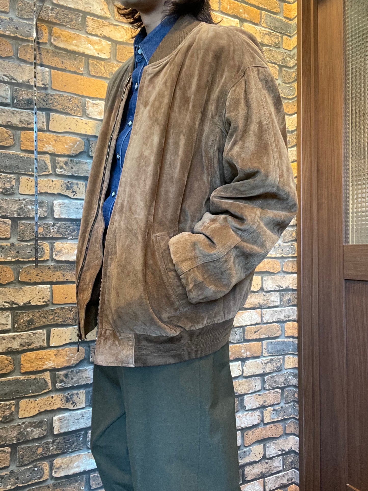 ROUNDTREE & YORKE  Leather bomber jacket 90's~