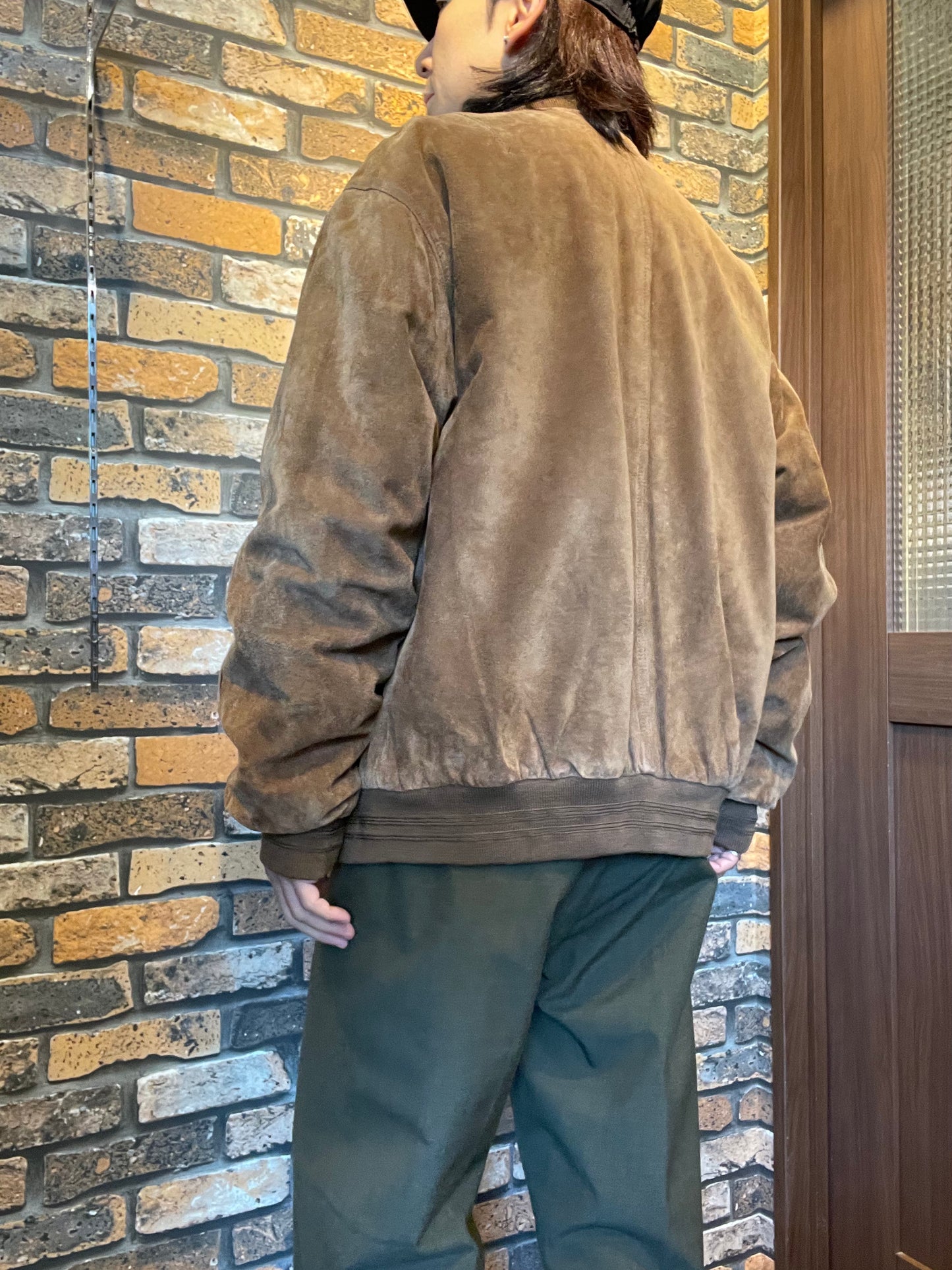 ROUNDTREE & YORKE  Leather bomber jacket 90's~