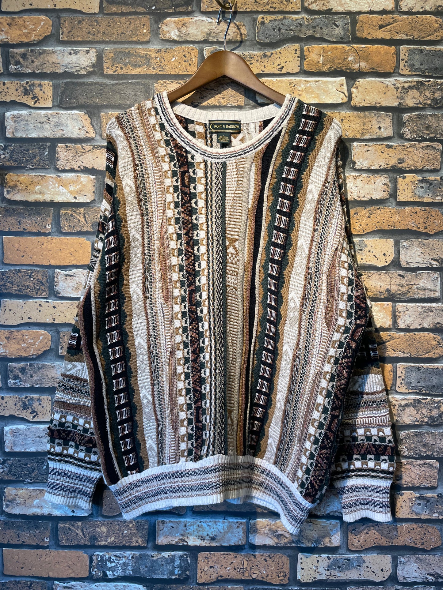 CROFT & BARROW 3D knit pullover 90's~