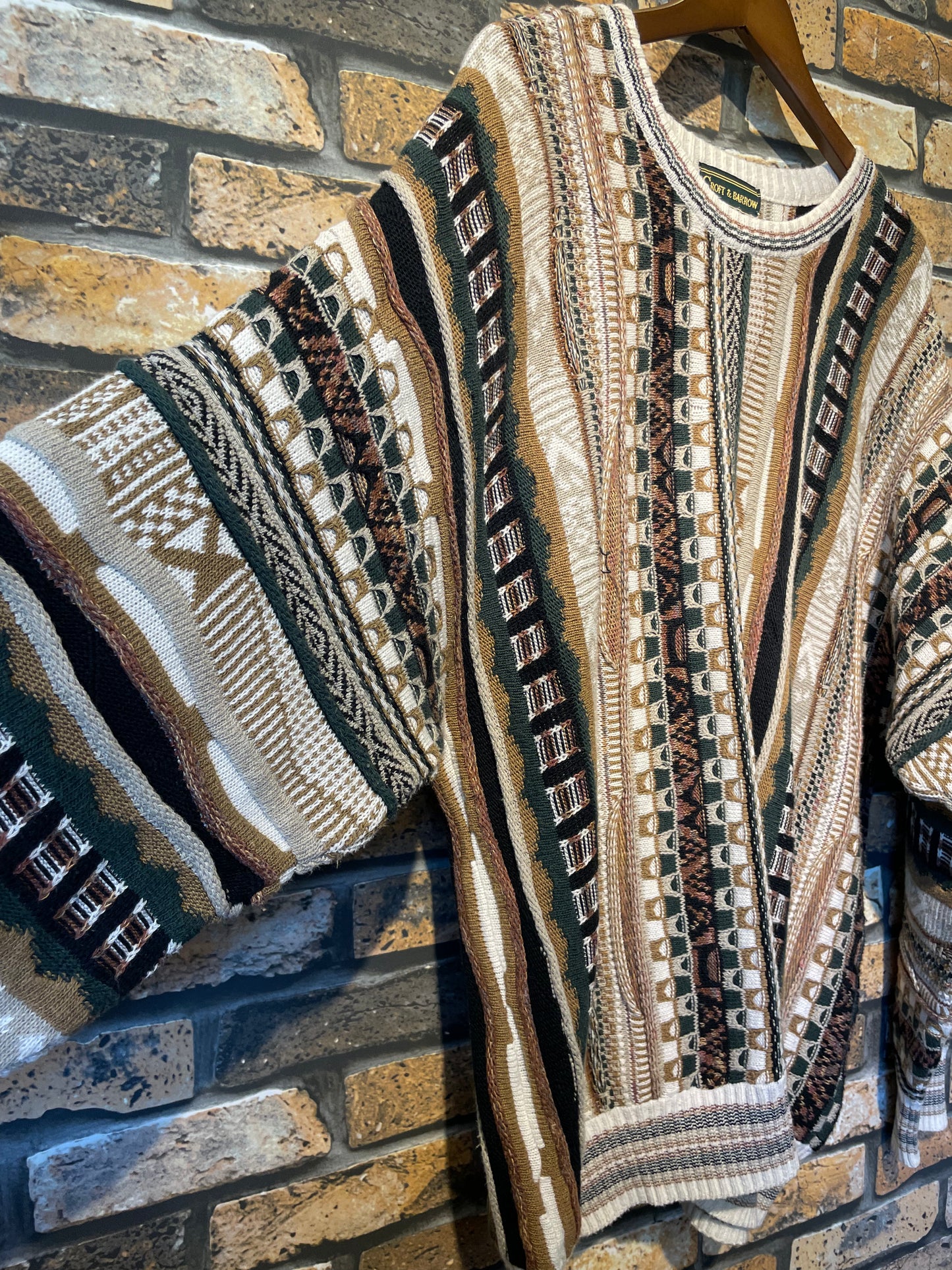 CROFT & BARROW 3D knit pullover 90's~