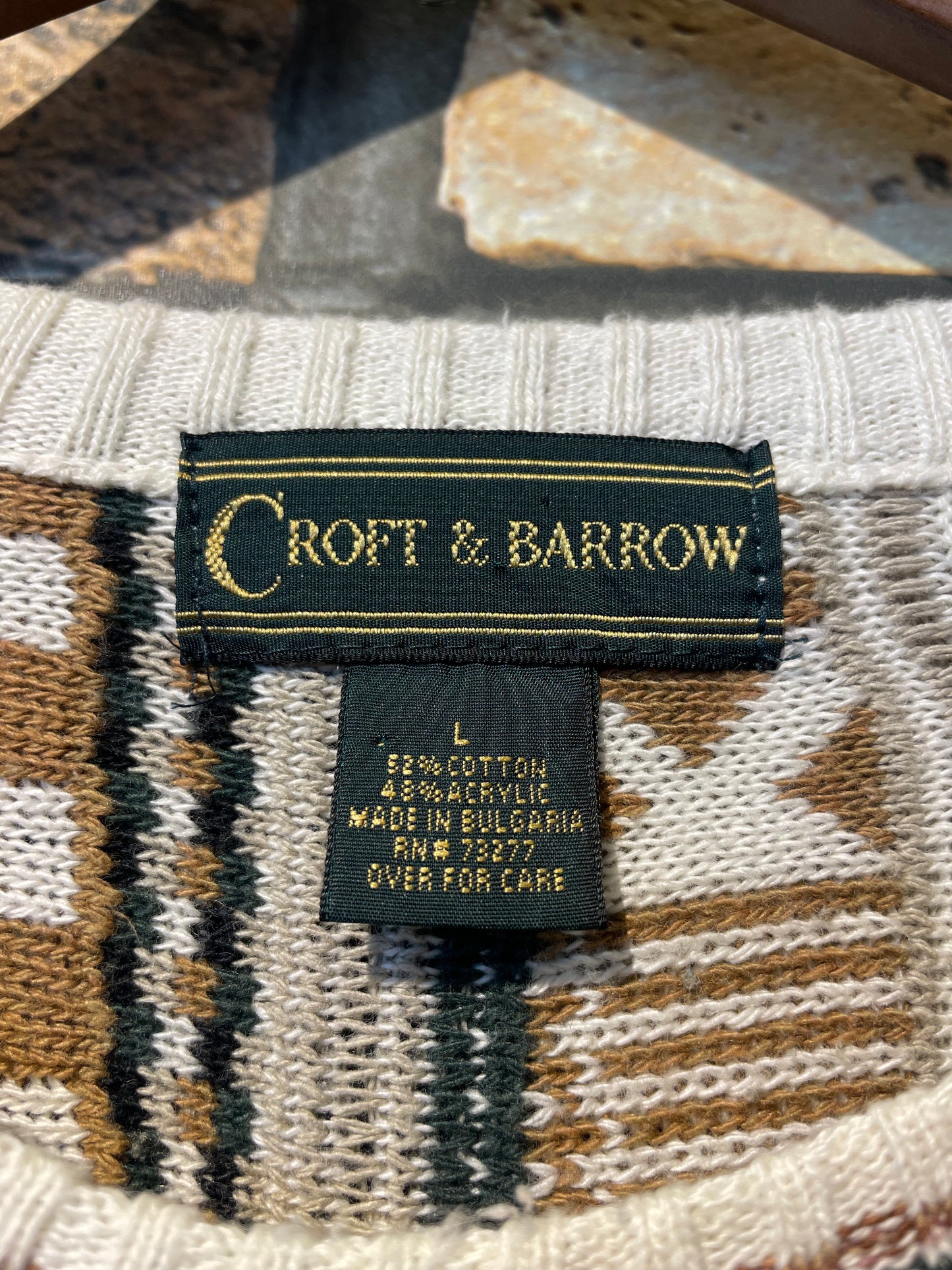 CROFT & BARROW 3D knit pullover 90's~