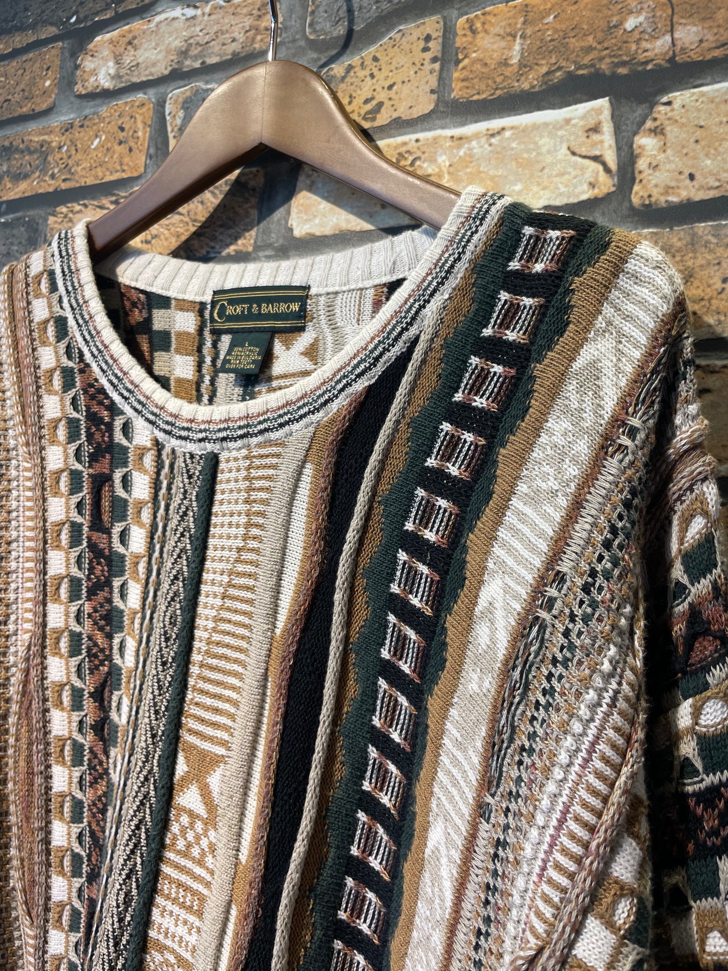 CROFT & BARROW 3D knit pullover 90's~