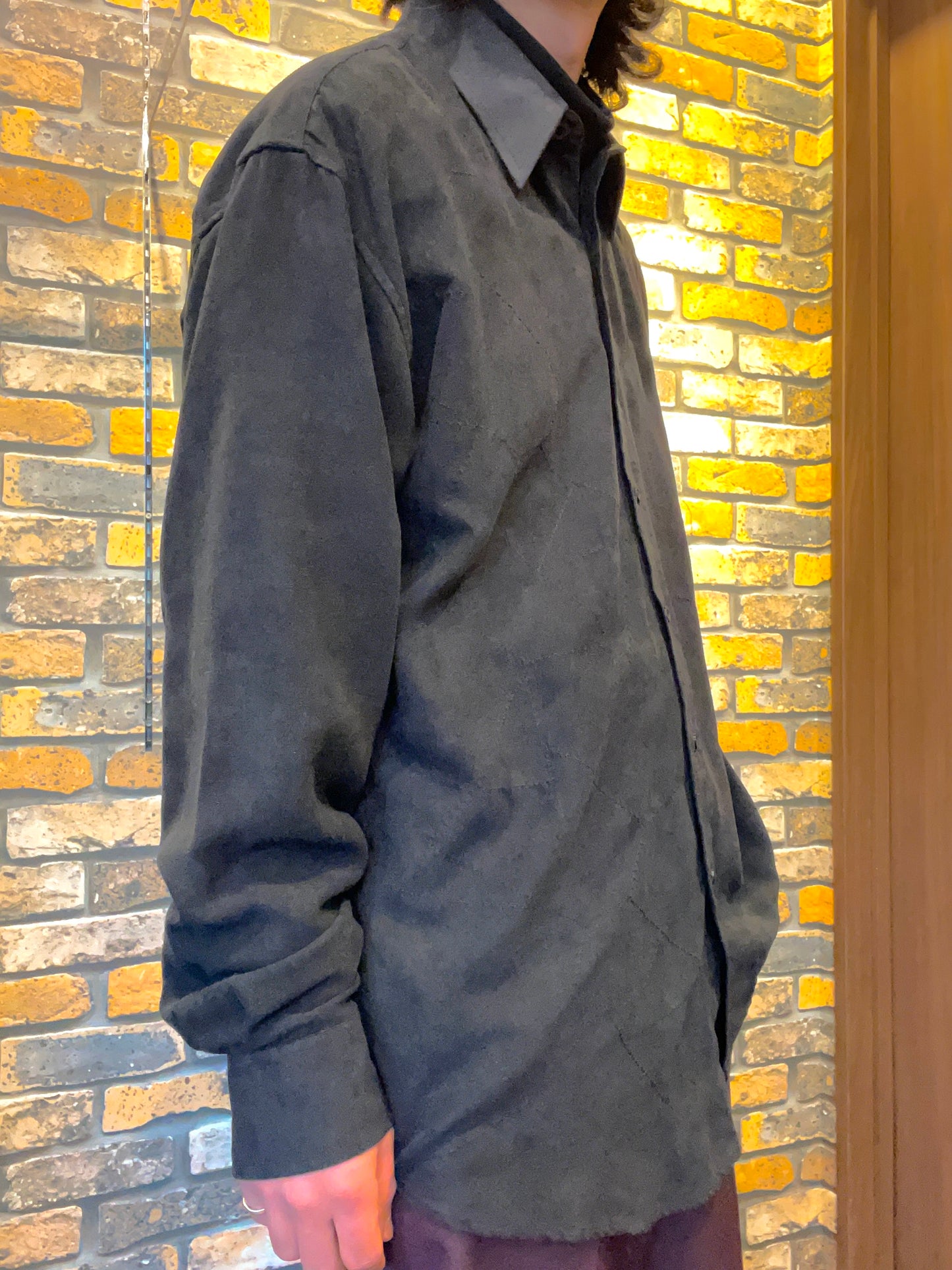 fake suede shirt 00's~