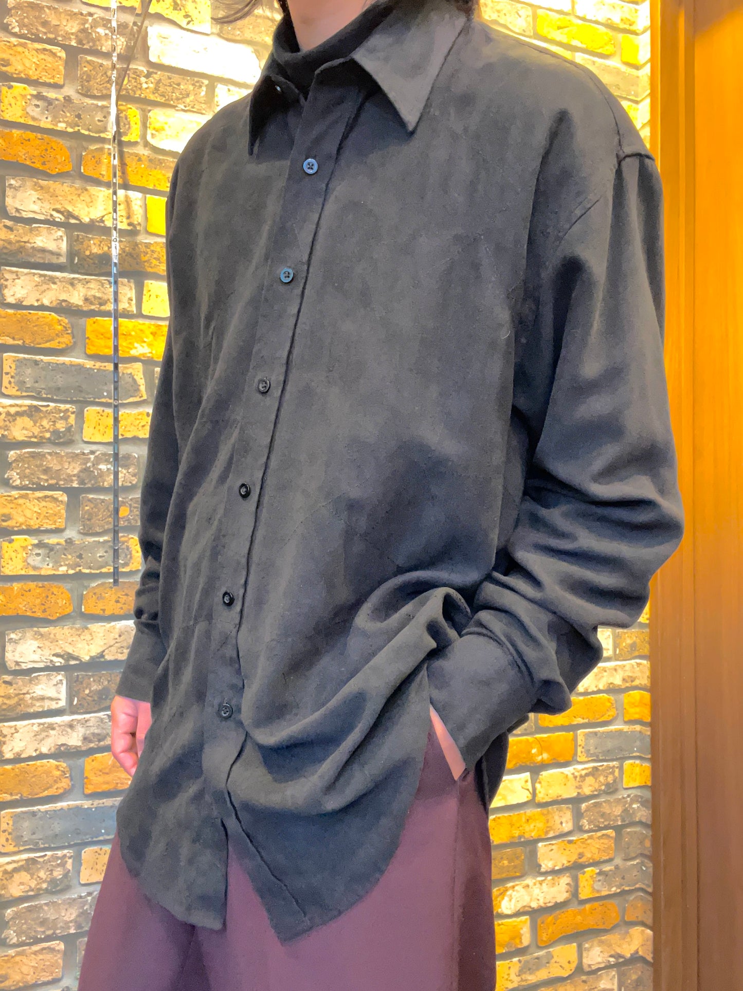 fake suede shirt 00's~