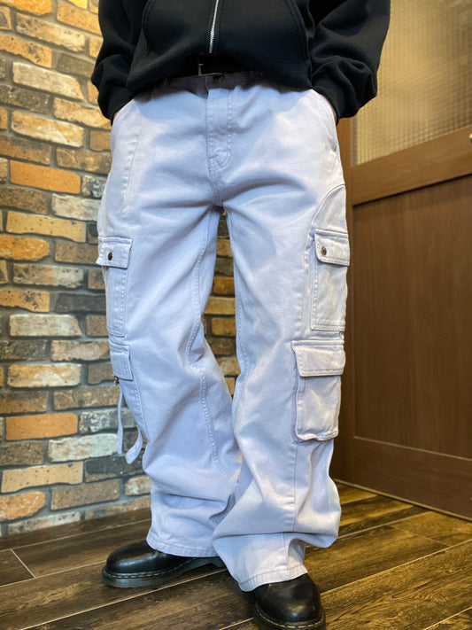 Wide cotton cargo pants