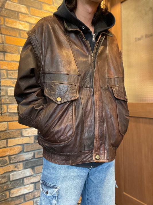 Detachable leather jacket 90's~