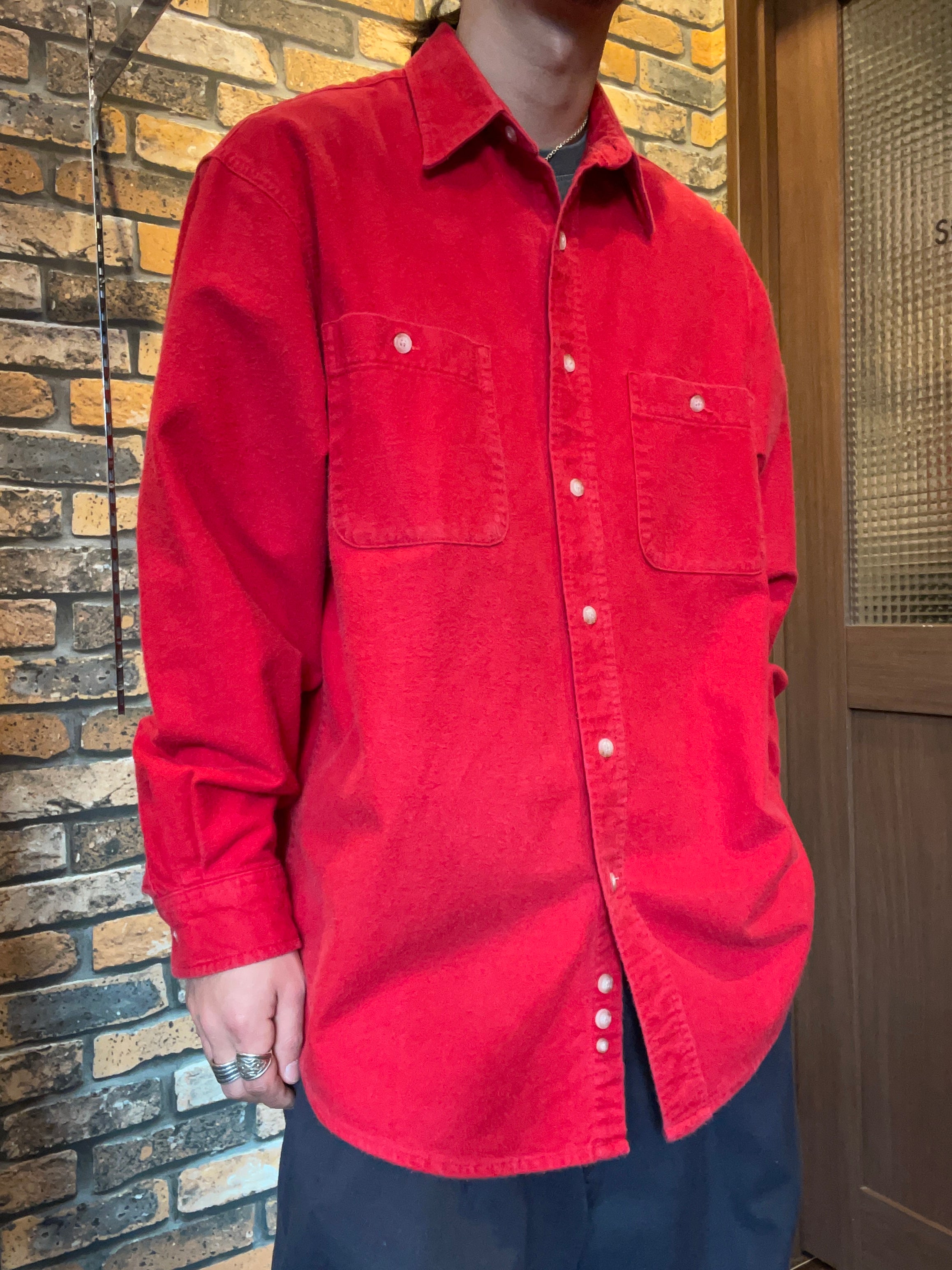 Eddie Bauer Chamois cloth shirt 90's~
