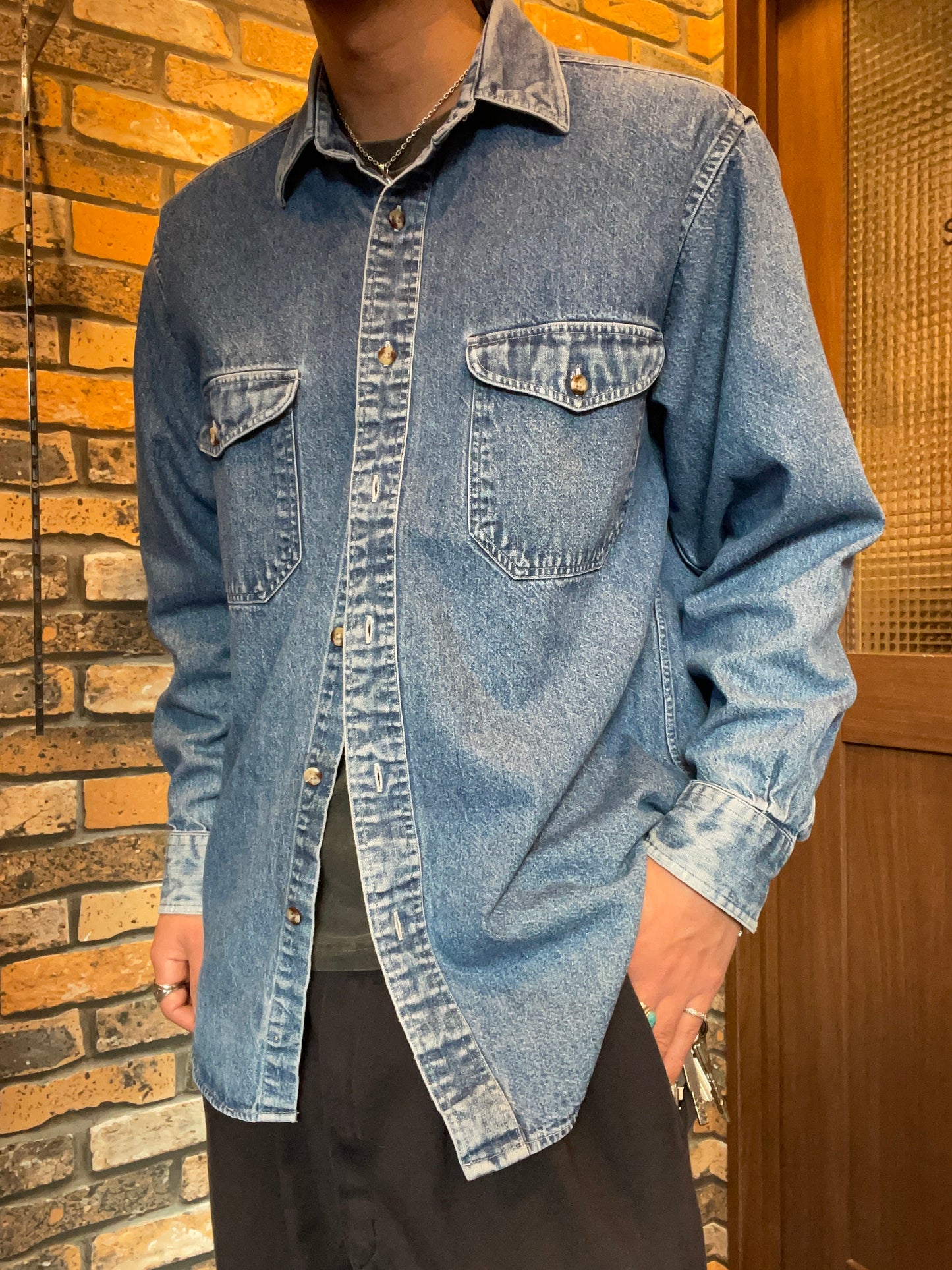 JOHN ASHFORD Denim shirt 90's~