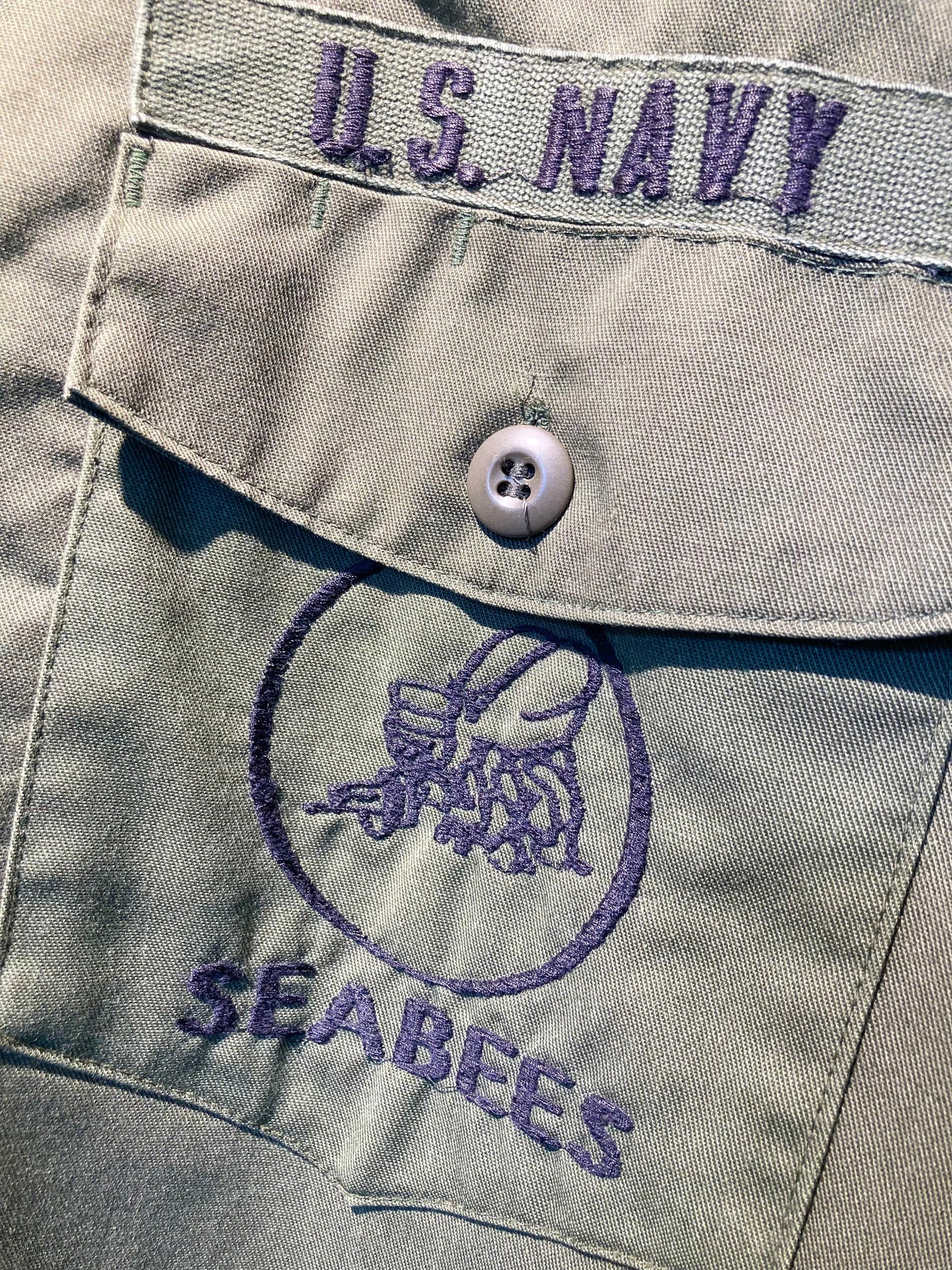 U.S.NAVY short sleeve shirt 80's~