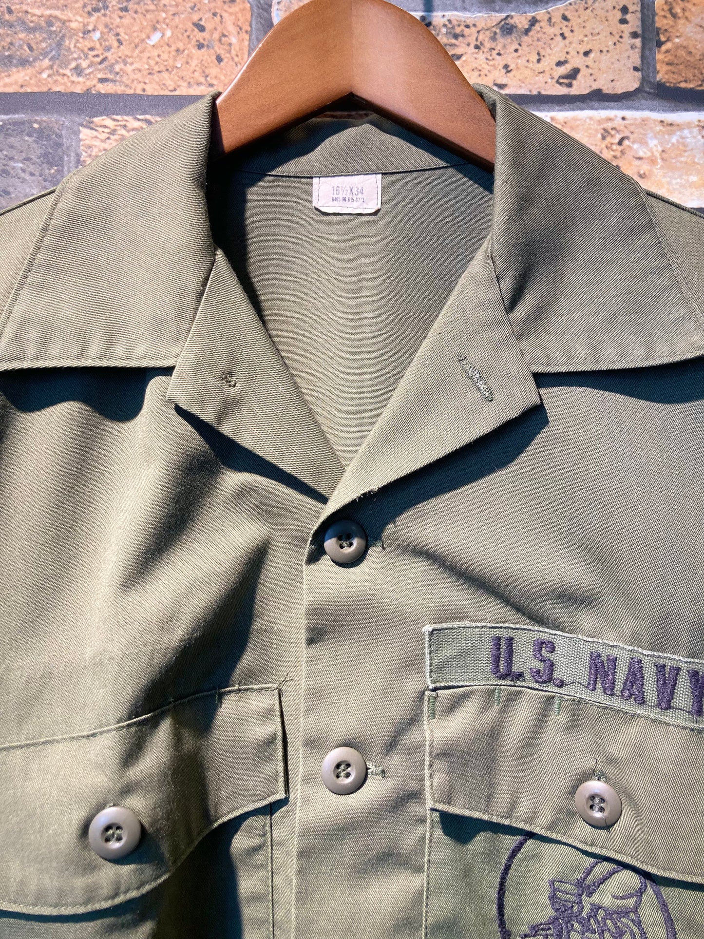 U.S.NAVY short sleeve shirt 80's~