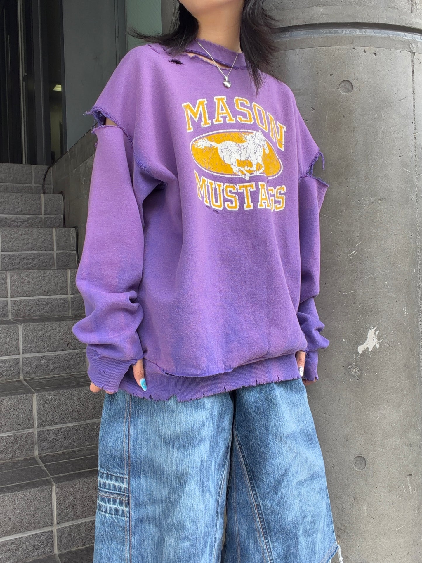 Hanes sweat shirt 00's~ MASON MUSTANGS