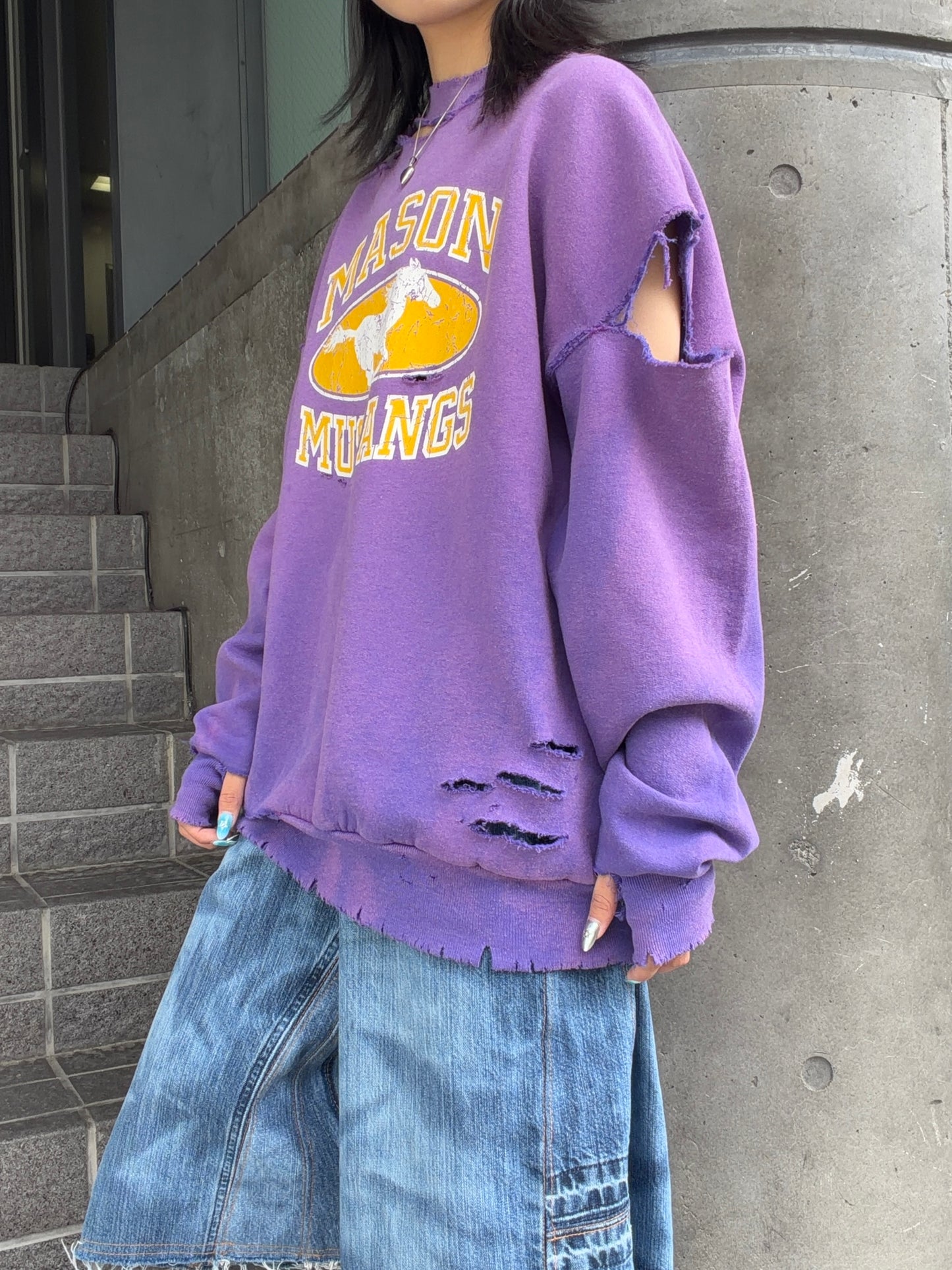 Hanes sweat shirt 00's~ MASON MUSTANGS