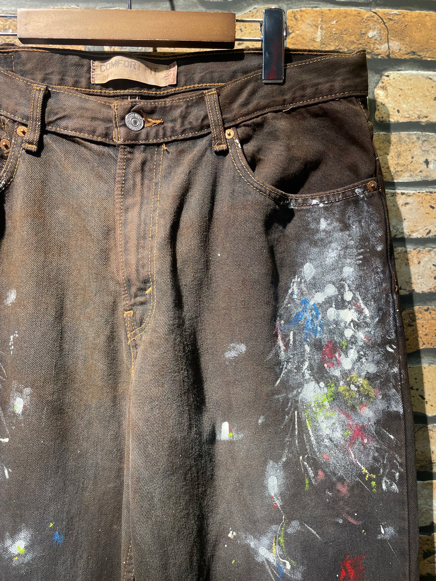 Levi's 560 over dye & paint custom