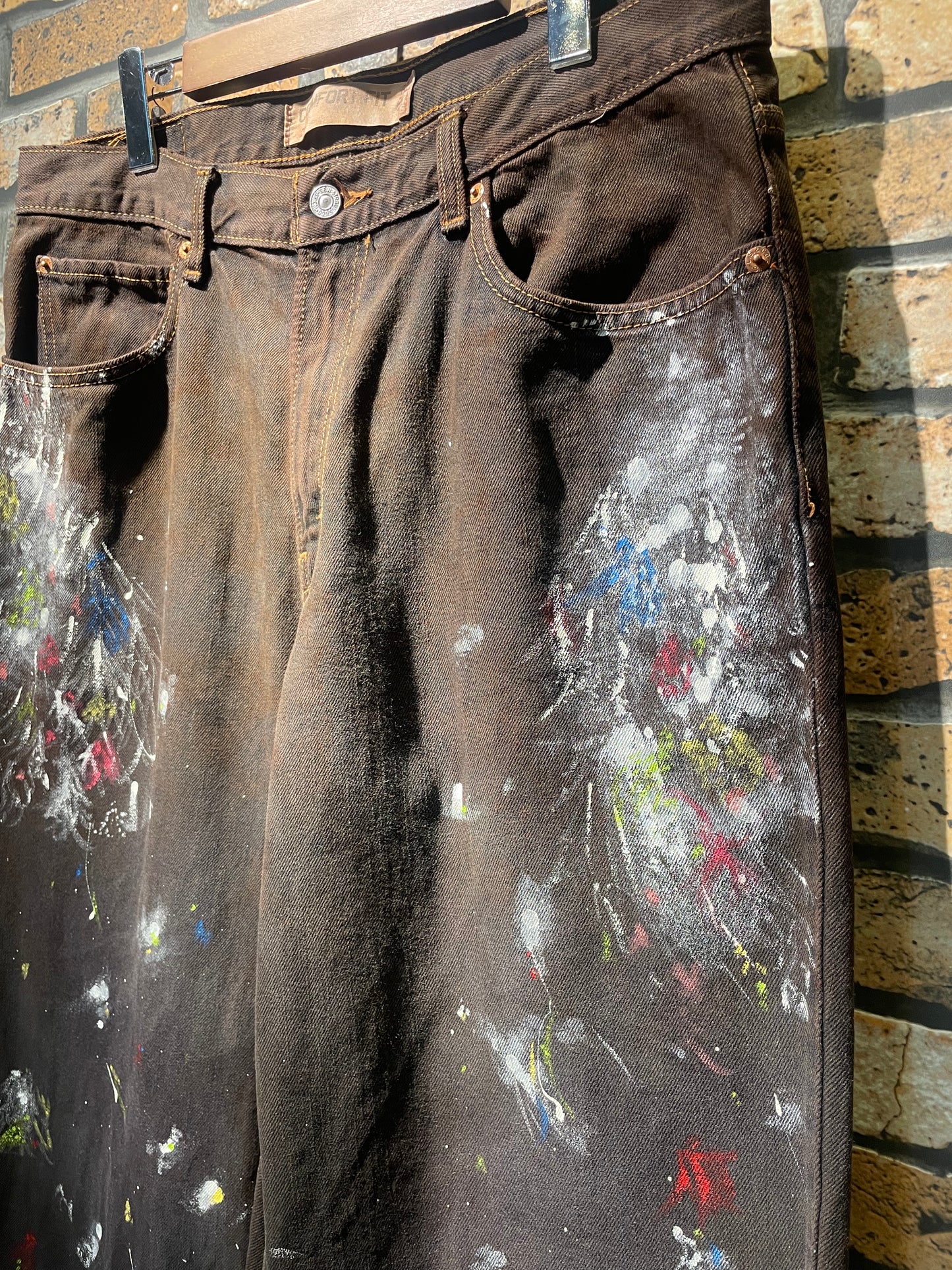 Levi's 560 over dye & paint custom