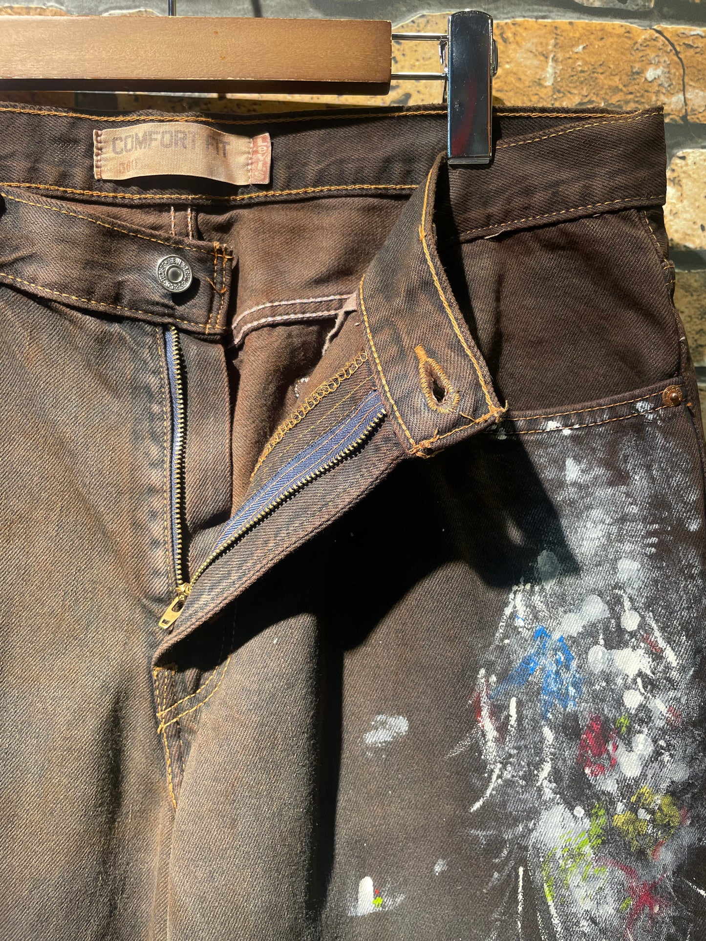 Levi's 560 over dye & paint custom
