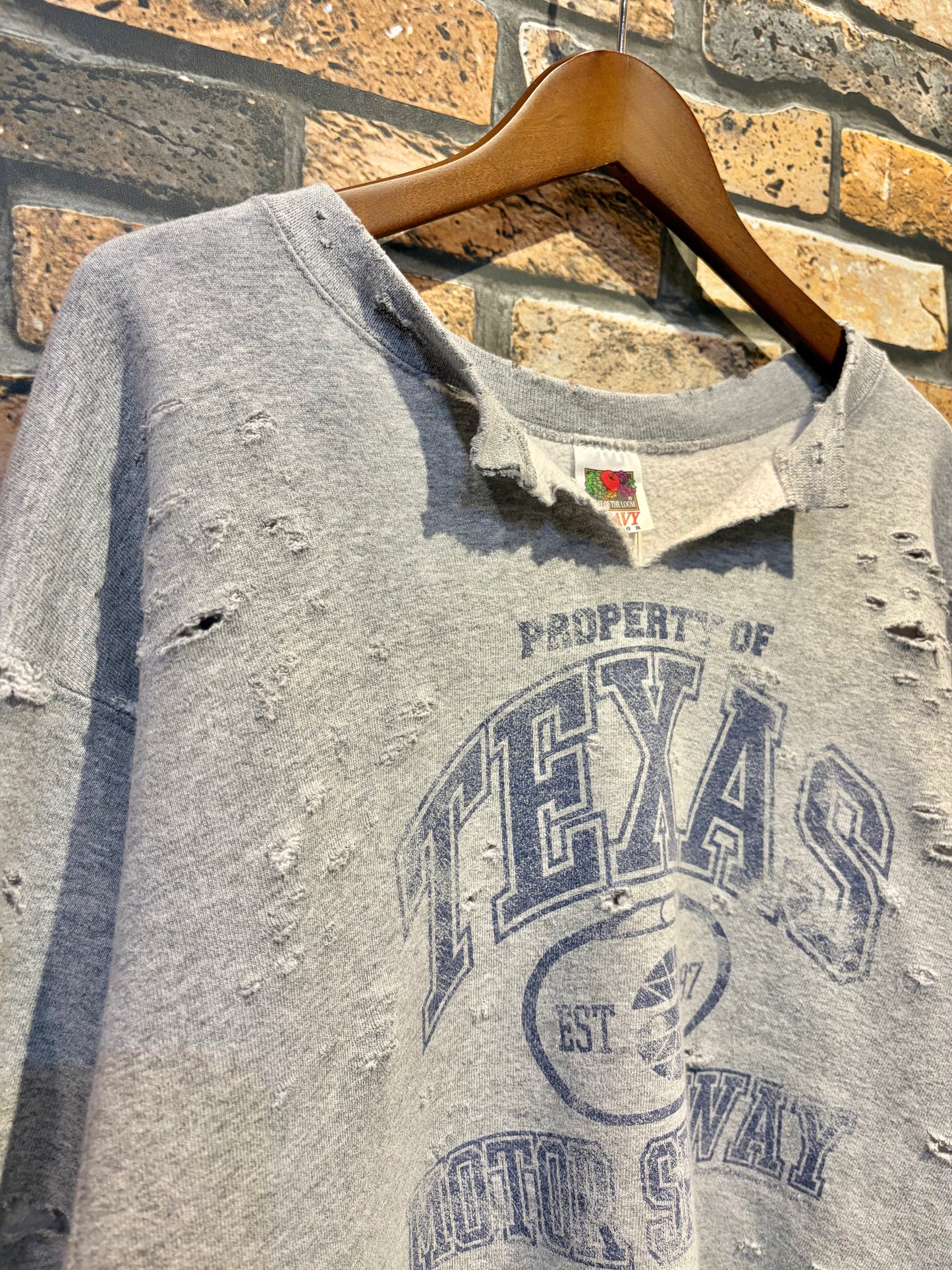 FRUIT OF THE LOOM sweat shirt 00's~ damaged custom