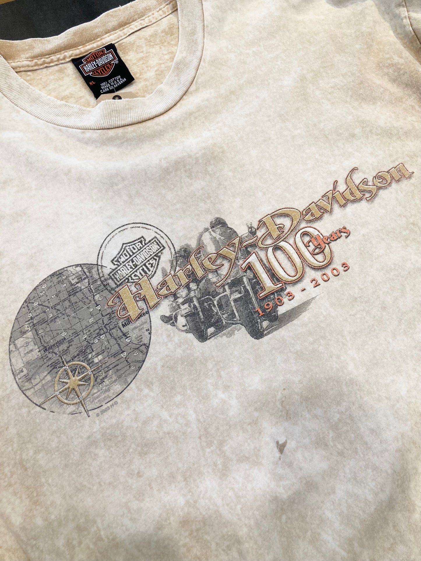 HARLEY-DAVIDSON print-T 00's~ made in USA
