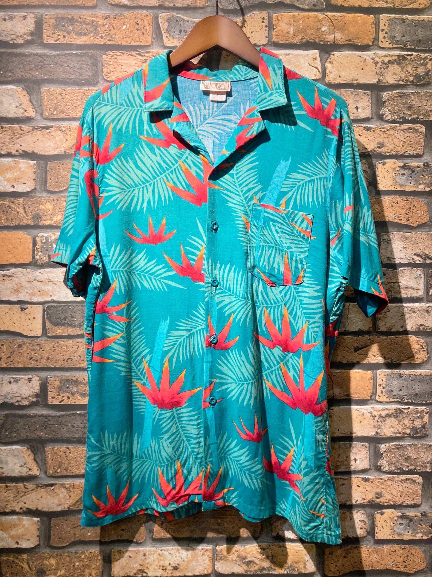 frankenstein ALOHA shirt 90's~