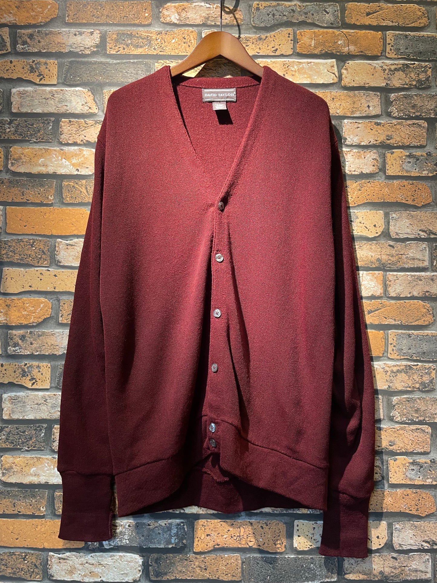 DAVID TAYLOR Acryl cardigan 90's~ made in USA