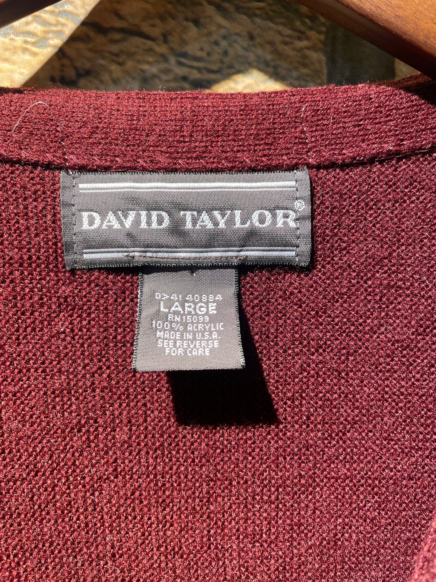 DAVID TAYLOR Acryl cardigan 90's~ made in USA