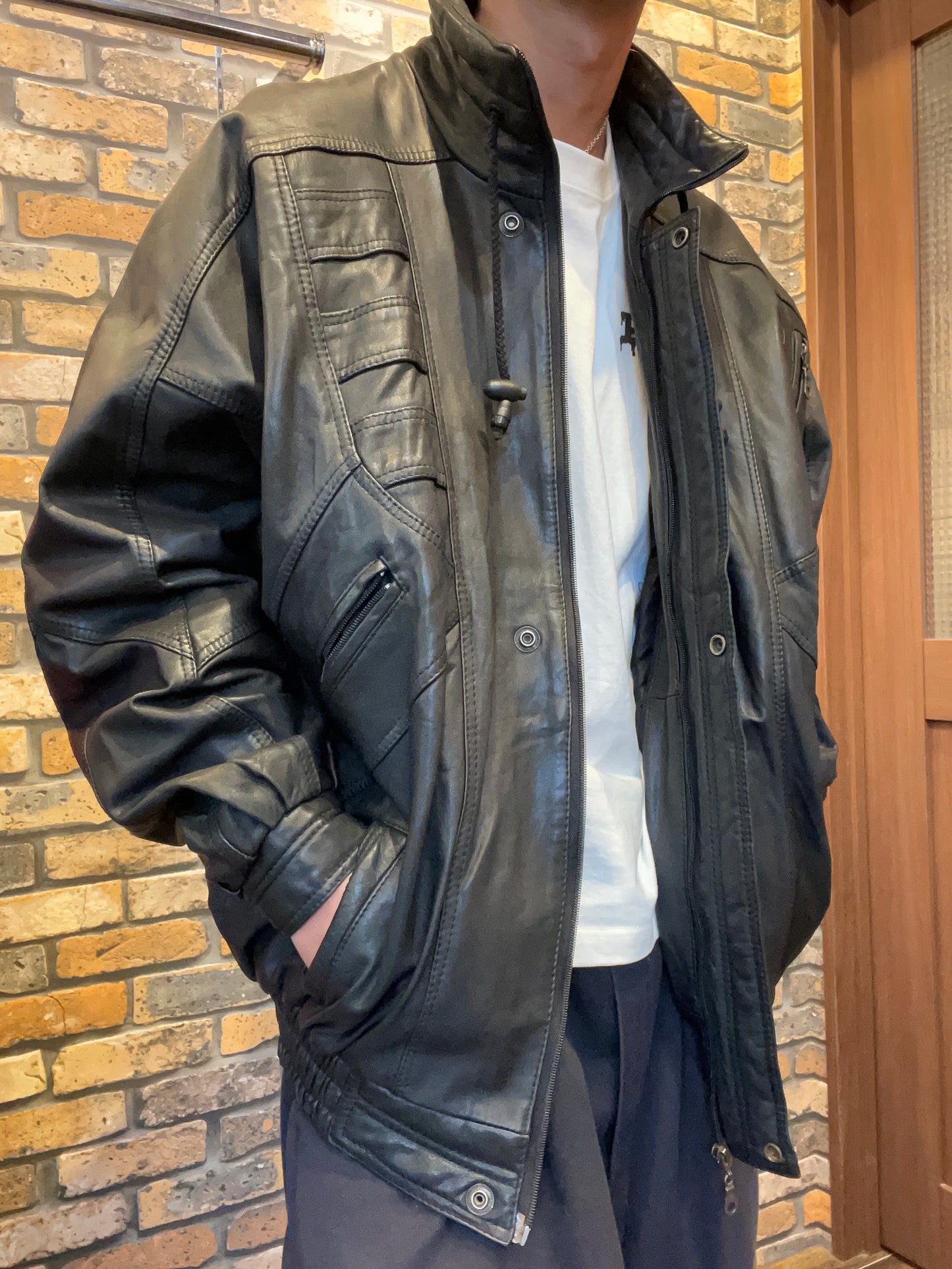 designed leather jacket　90's~