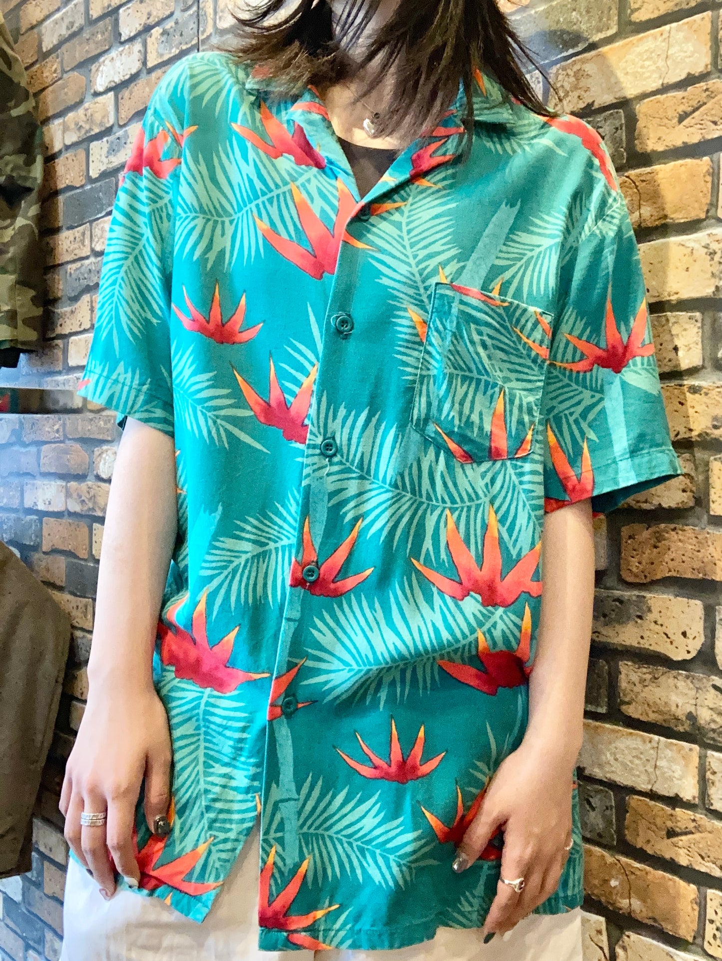 frankenstein ALOHA shirt 90's~
