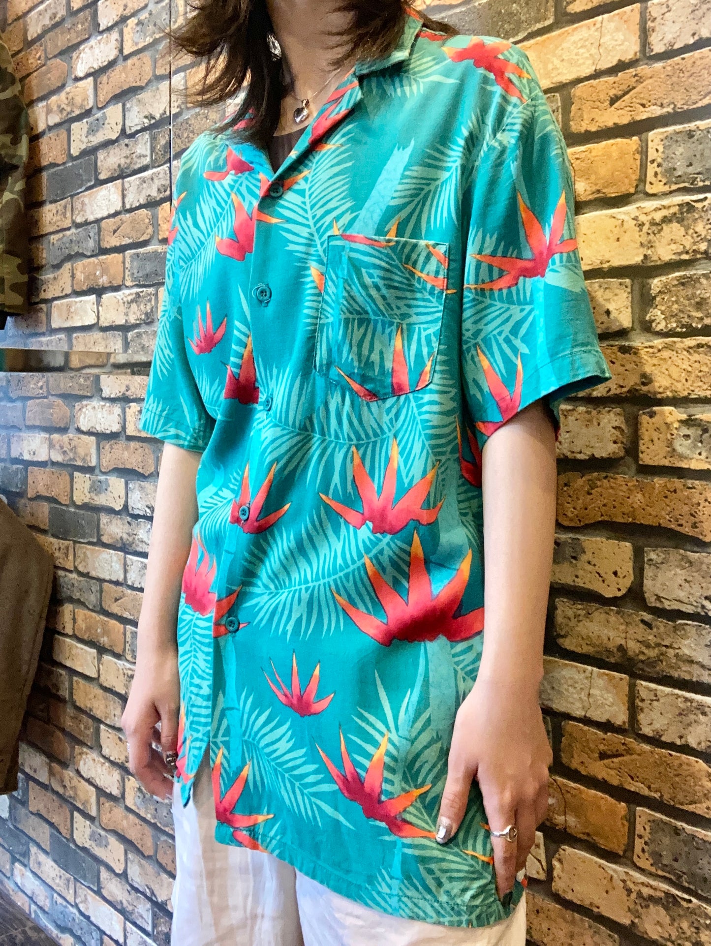 frankenstein ALOHA shirt 90's~
