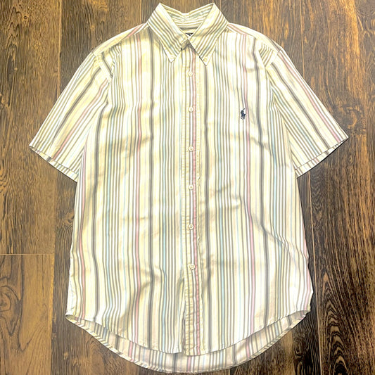 ”Polo by Ralph Lauren" 90's〜 short sleeve stripe shirt S表記